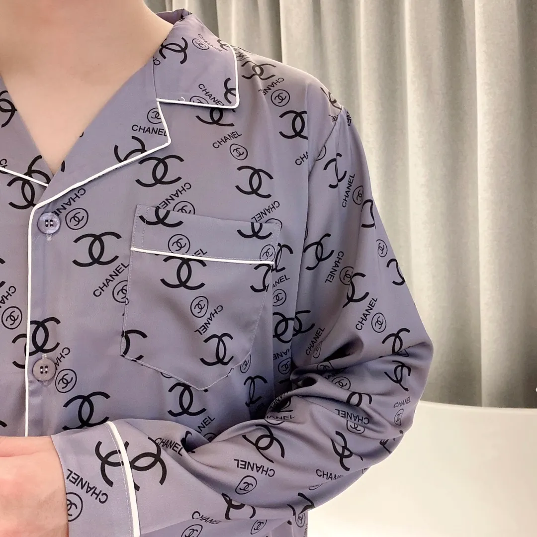 🅿️360 Chanel home wear, high-end Korean silk fabric, skin-friendly, soft and comfortable Size: XL～XXXL