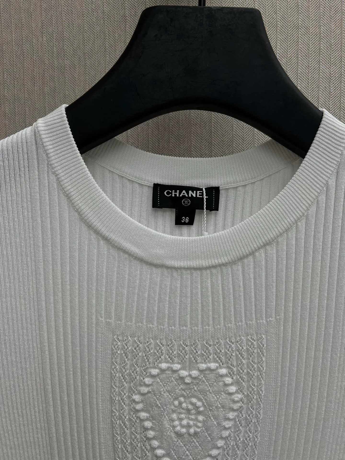 🅿️450 Chanel 25ss new autumn and winter preview series patterned cotton vertical striped pullover T-shirt women's size: S.M.L.