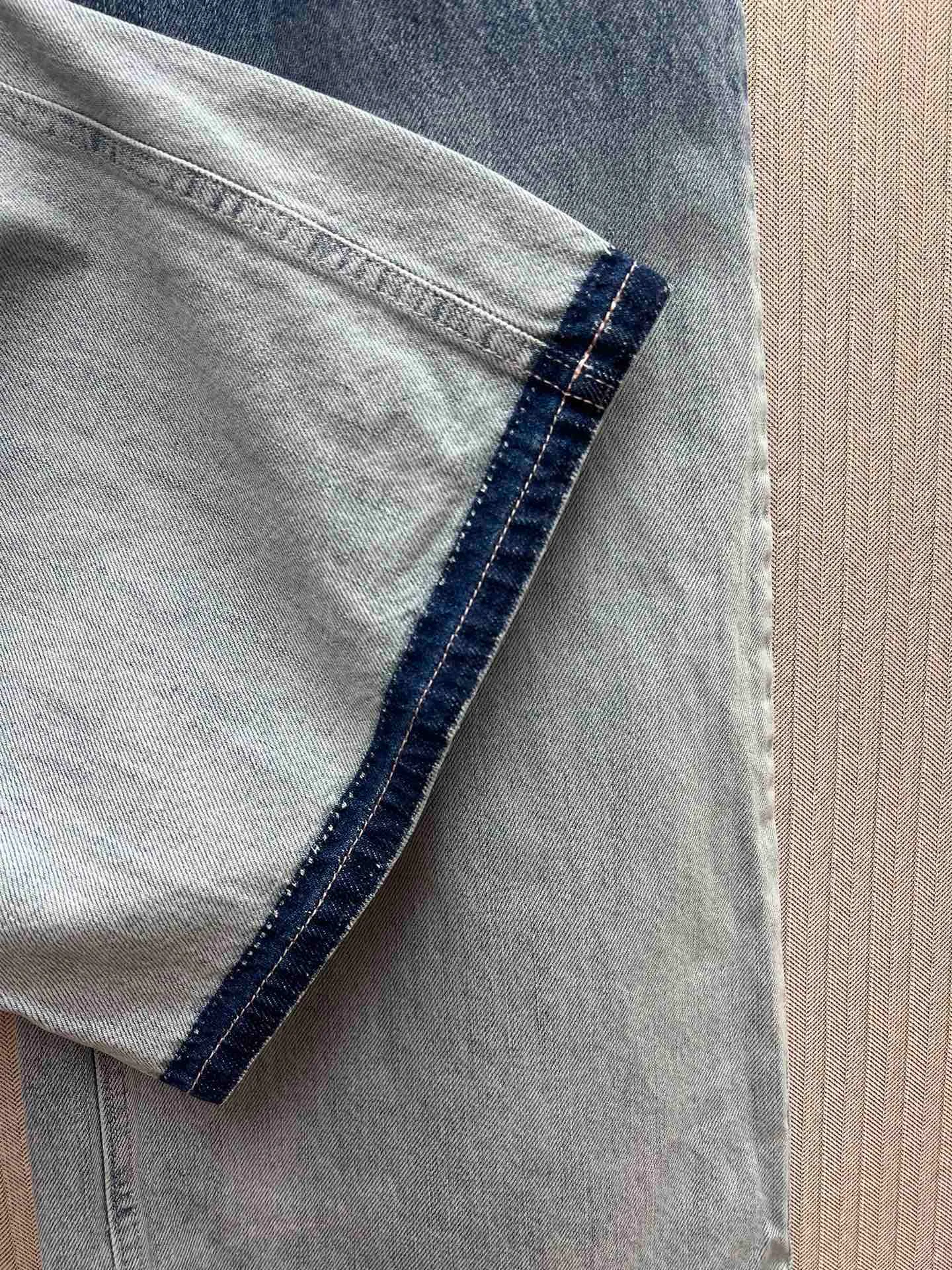 🅿️480 Chanel 25ss new autumn and winter series jeans printed washed denim blue high version code number: 36.38.40.
