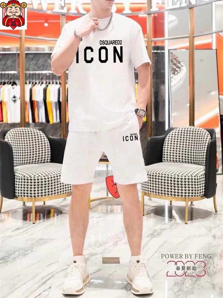 P290 💰 Brand [DSQ2 Second Power] 2025 new men’s short-sleeved shorts suit! Synchronous sales on the official website! High-end version on the market! It feels delicate and soft! Make you more comfortable to wear! The draped silhouette is awesome! Size: M-5XL (please state your height and weight when placing an order)