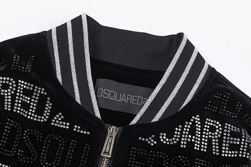 P560 225FW new autumn and winter Korean velvet baseball collar hot diamond jacket, men's classic sports and leisure cardigan jacket! Trading company channels are rare, and they are sold simultaneously. They use imported materials supplied by customers. The texture is tough, straight and stylish. Classic brand letters + classic elements are embellished. The contrasting color effect makes the whole thing more fashionable and colorful, and it also takes into account extremely high brand recognition! L-XX L