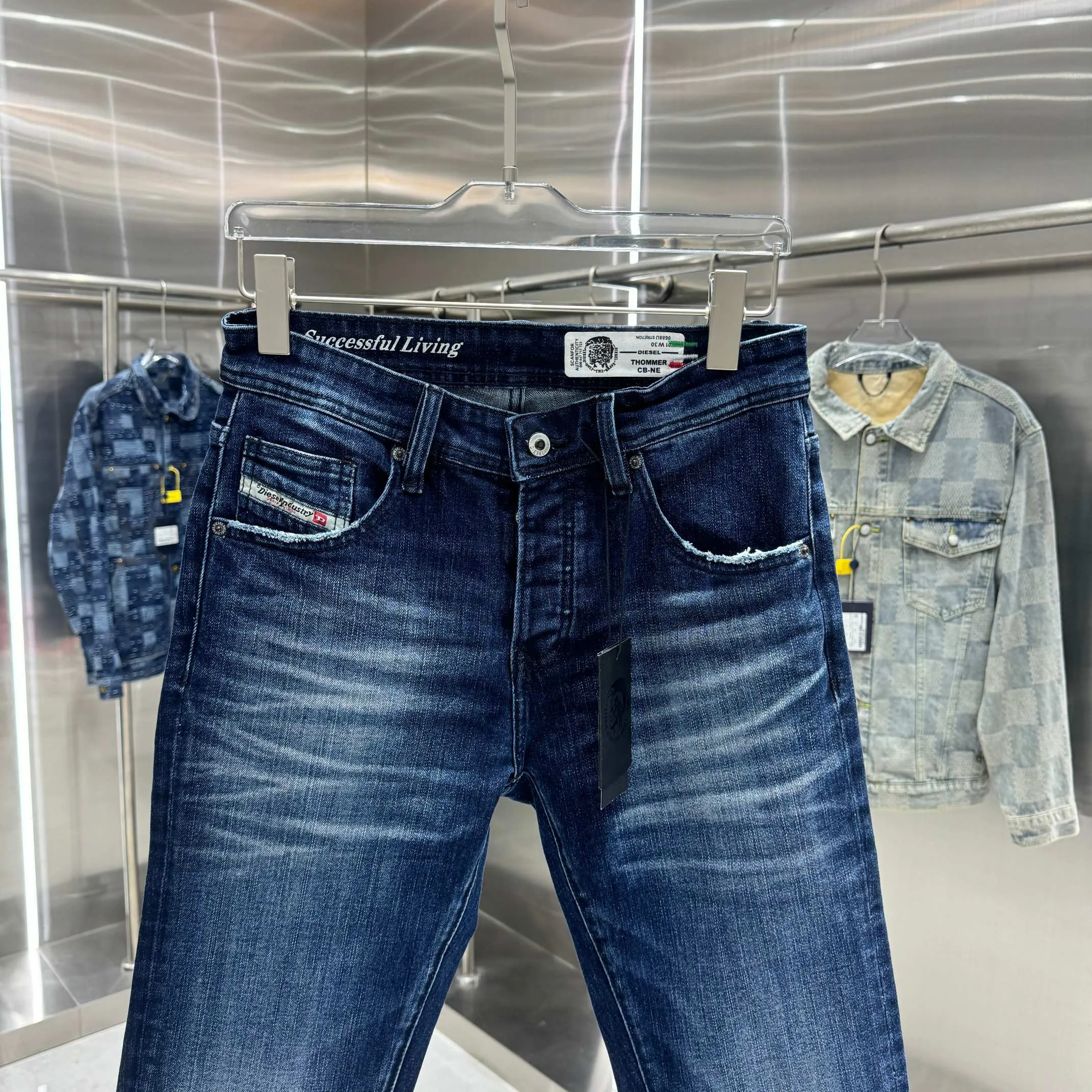 P300 DSQUARED2 Heavy-duty washed craft street fashion slim fit stretch jeans Color Blue Size 30 32 34 36 38 40