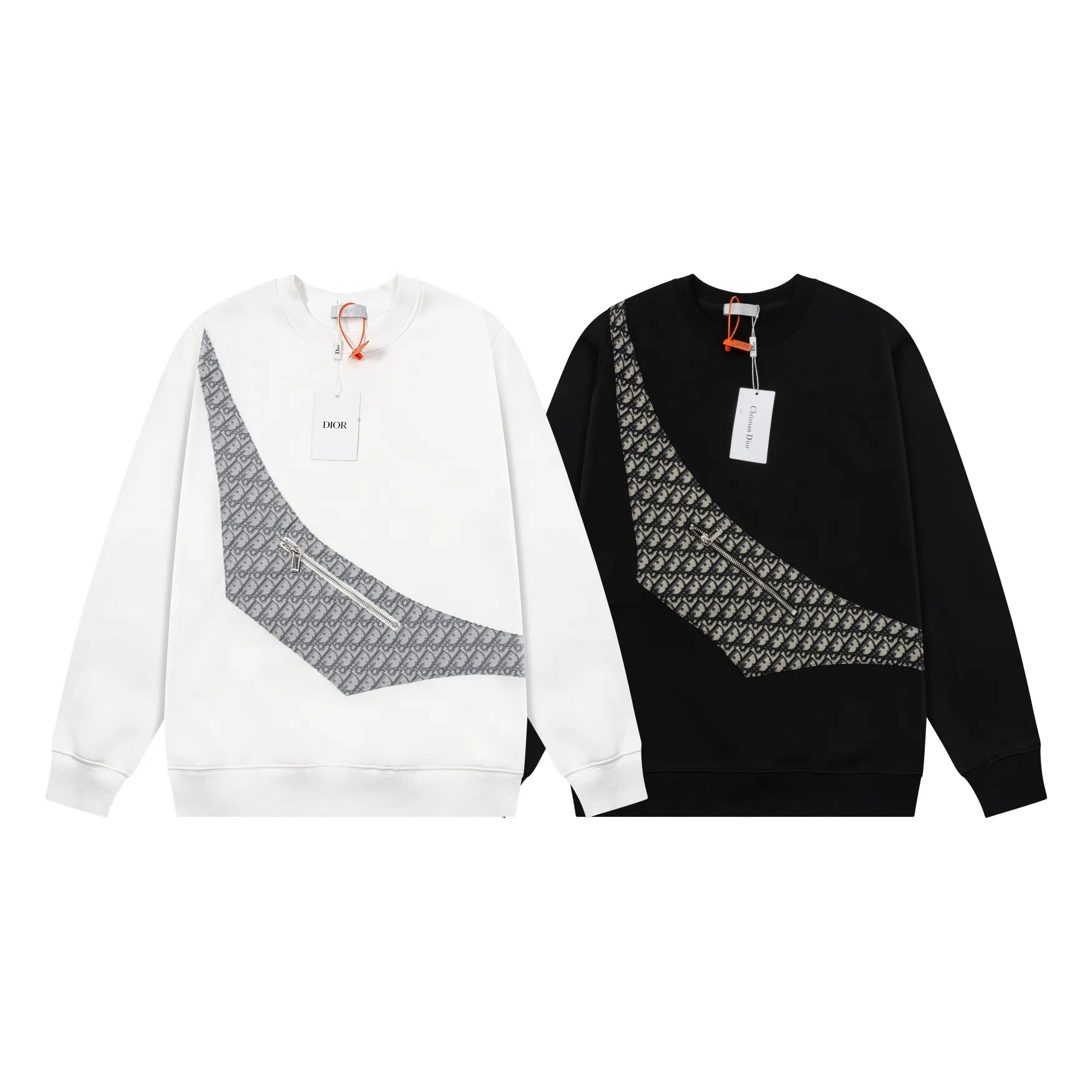 🅿️300 Dior DIOR's new cloth-coloured pocket sweatshirt, high quality🔥The front panel is decorated with cloth zipper pockets, and the fabric is compounded with Austrian velvet. The ribbing is specially customized. The fabric is comfortable and soft, restoring the trend brought by special craftsmanship, custom-made and dyed, complete with three standards. Non-market ordinary version. Compare at will. Quality is absolutely guaranteed. Same style for men and women. Color: Black White Size: S M L XL [Style No. A3332]