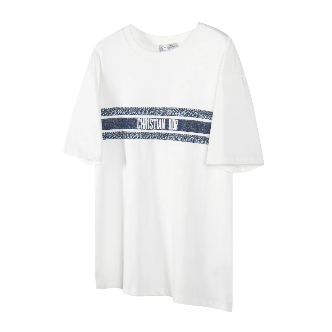 🅿️190 hot item "D04" DIOR/Dior classic Dior logo strip jacquard short sleeves. Lightweight, breathable and soft. Contrasting "CHRISTIAN DIOR" logo strip pattern. Simple and classic. Non-wool imitations. Comparable to non-ordinary printed imitations. No fear in and out of counters!  -100% cotton -Same size for men and women -Size:XS S M L
