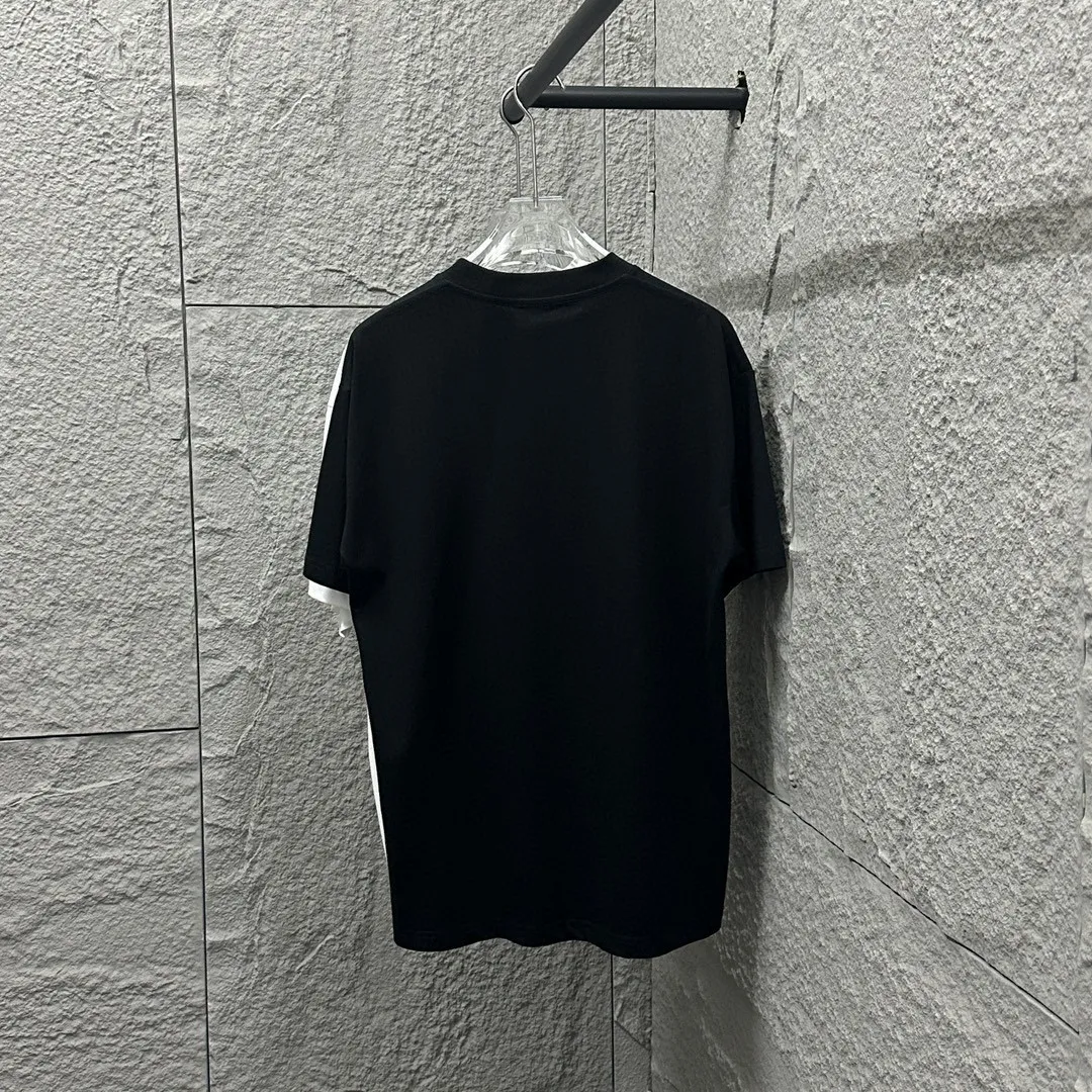 🅿️180 Dio* Christian Dior 2025 spring and summer new style Classic letter thick plate three-dimensional silicone technology Simple and elegant Customized double yarn plain cotton fabric Short-sleeved T-shirt Unisex Color: Black White Size: S (90-130 pounds) M (120-150 pounds) L (140-165 pounds) XL (160-180 pounds) XXL (180-210 pounds)