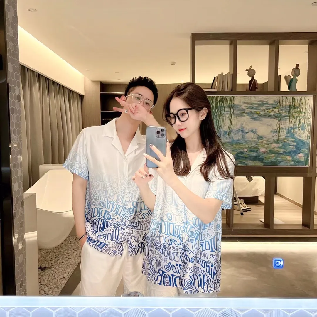 🅿️340 2024 DIOR Dior home wear, high-end Korean silk fabric, skin-friendly, soft and comfortable, couple size M～XXXL