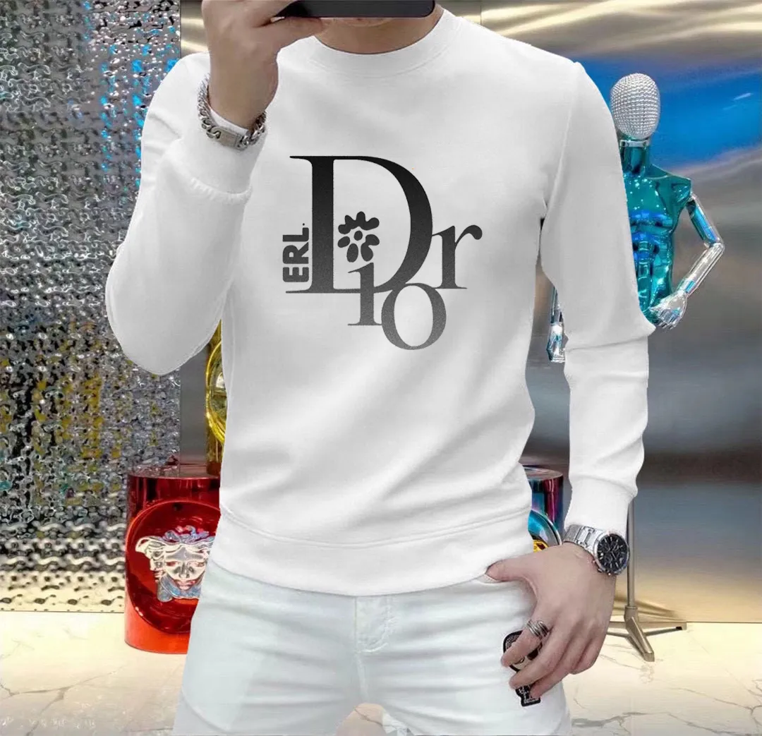 🅿️220 brand [DIOR Dior] (good news for fat people) 2025ss autumn latest long-sleeved round-neck sweatshirt, on sale simultaneously on the official website. Refreshing and breathable. Made of top Tencel Roman. Comfortable and soft. 3D three-dimensional clarity. Super fashion sense. Great for gifting and keeping for yourself. Size: M-5XL (can wear up to 220 pounds)