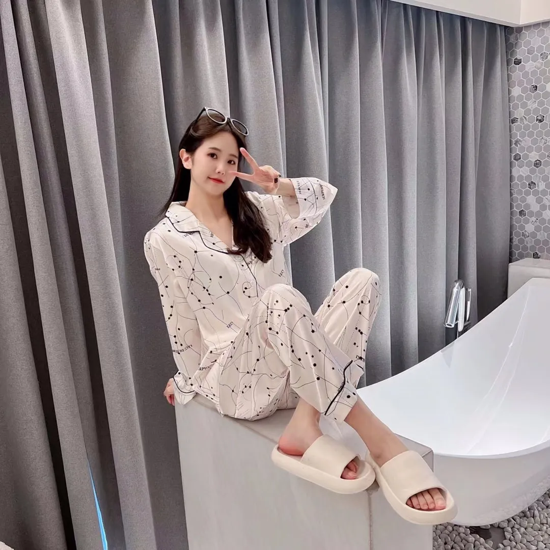 🅿️360 2023 Dior Dior home wear, high-end Korean silk fabric, skin-friendly, soft and comfortable, women's size: S～L