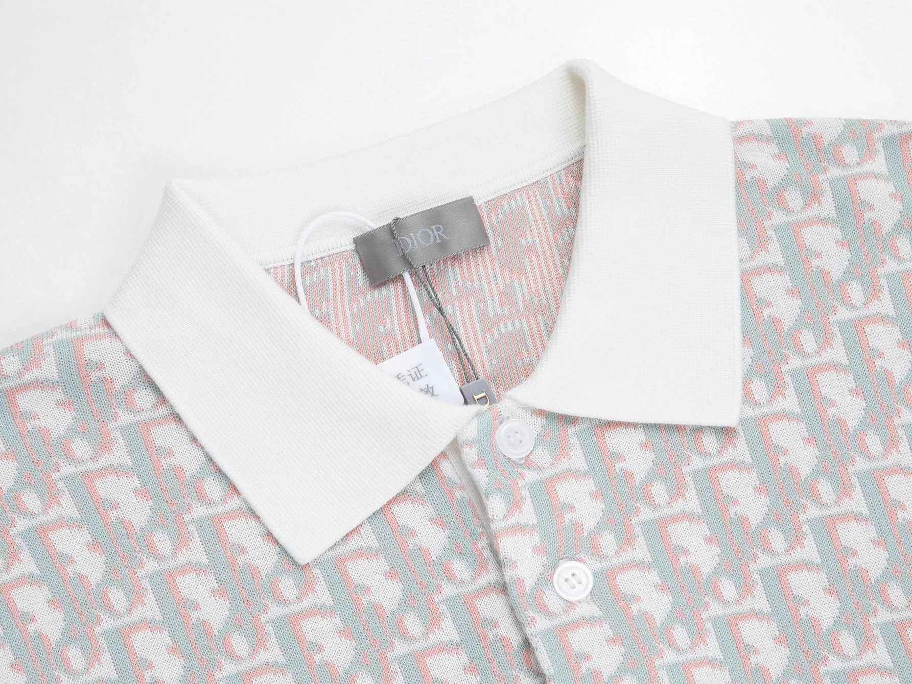 🅿️340 (ZP version) -Dior official website classic letter jacquard Tencel knitted short-sleeved Polo shirt, same style for men and women -Using ZP custom-dyed Tencel knitted fabric, threads are custom-dyed in the same cylinder with zero color difference, full set of accessories customized to distinguish the market currency, welcome to compare -Color Black White -Size S M L XL