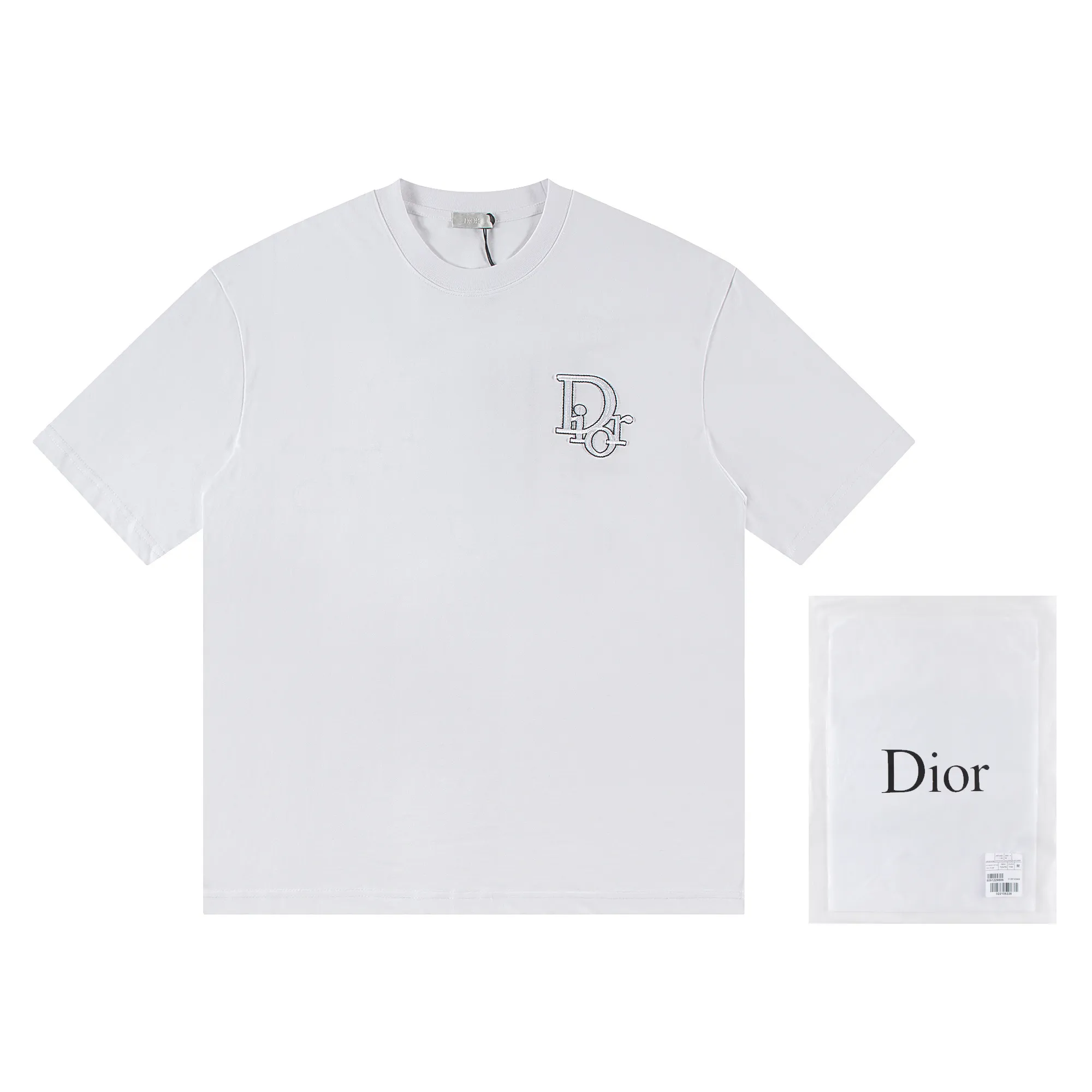 🅿️160 Dior*2026 latest short-sleeved material: high version 300g double yarn combed cotton Size: S M L XL Color: black white Style number: W3655