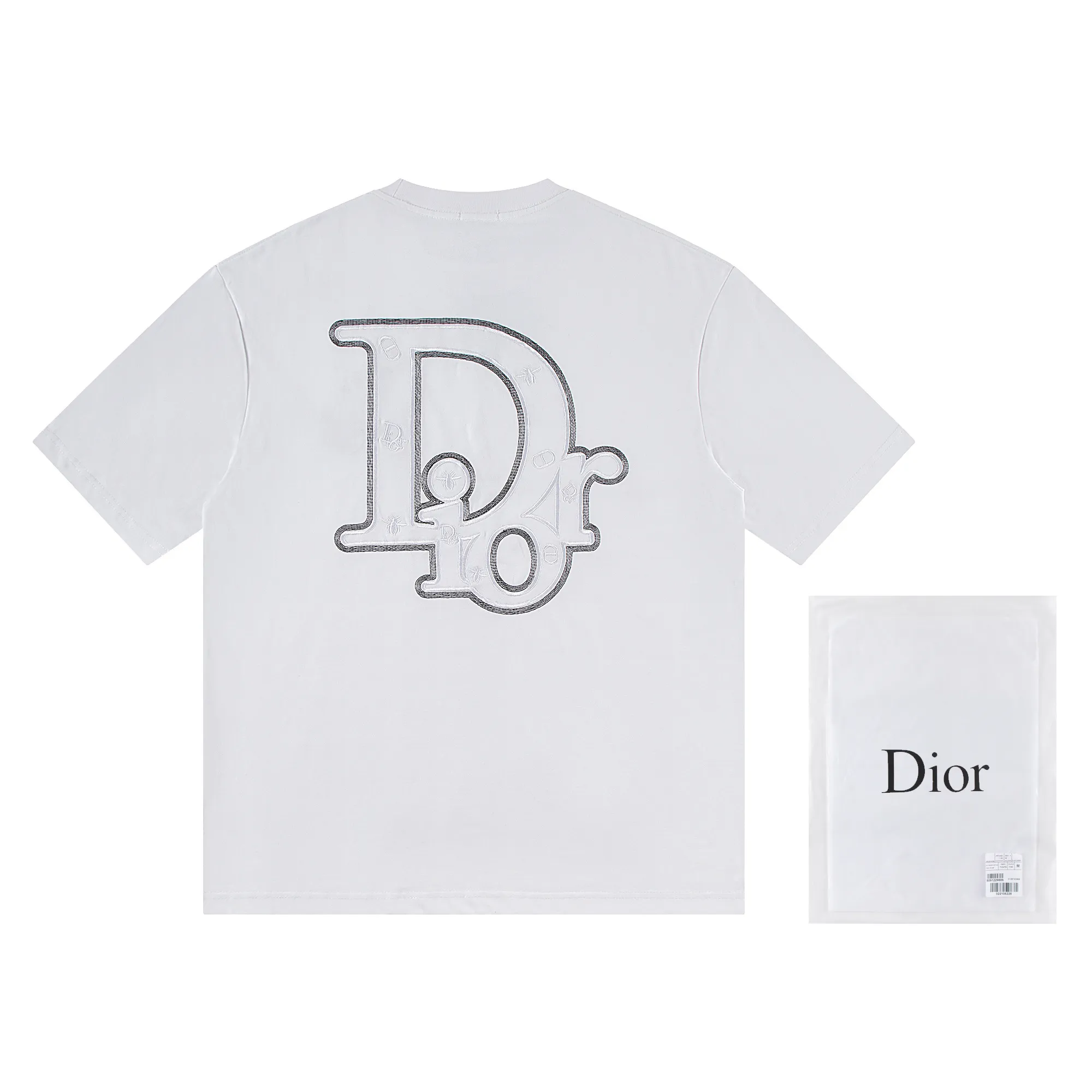 🅿️160 Dior*2026 latest short-sleeved material: high version 300g double yarn combed cotton Size: S M L XL Color: black white Style number: W3655