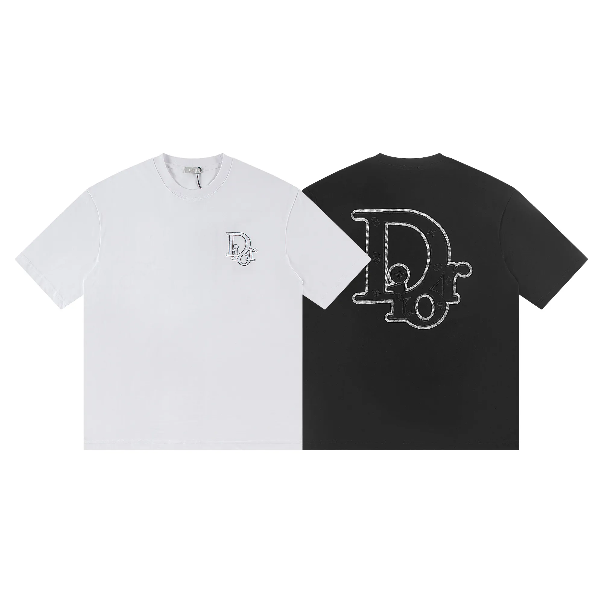 🅿️160 Dior*2026 latest short-sleeved material: high version 300g double yarn combed cotton Size: S M L XL Color: black white Style number: W3655