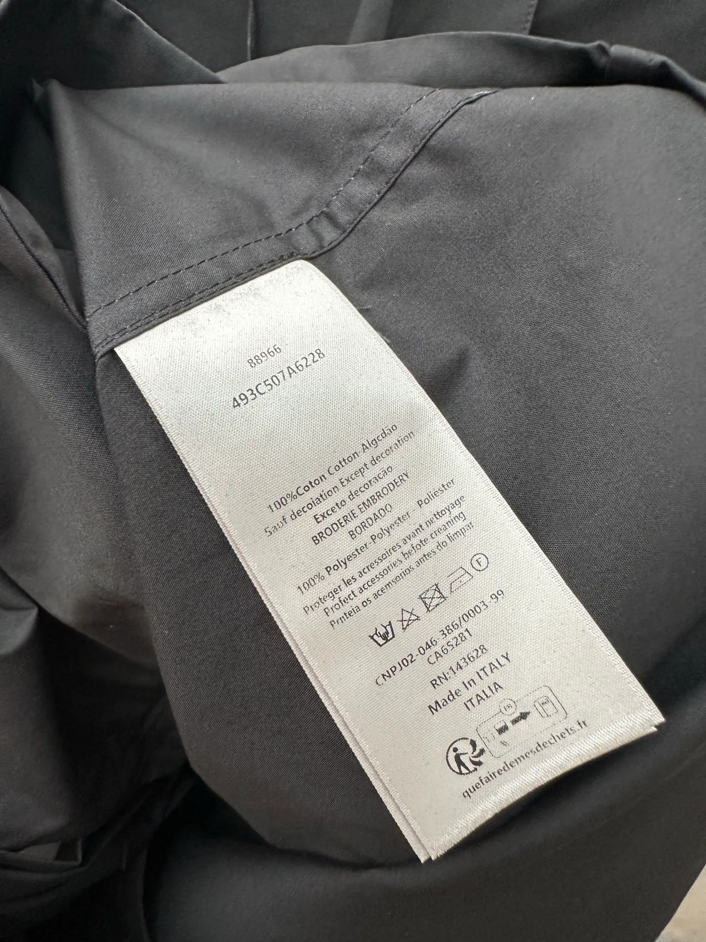 🅿️500 Dior 2025ss pocket buckle belt shirt black cotton poplin Christian Dio.r Couture embroidery Size: S M L XL
