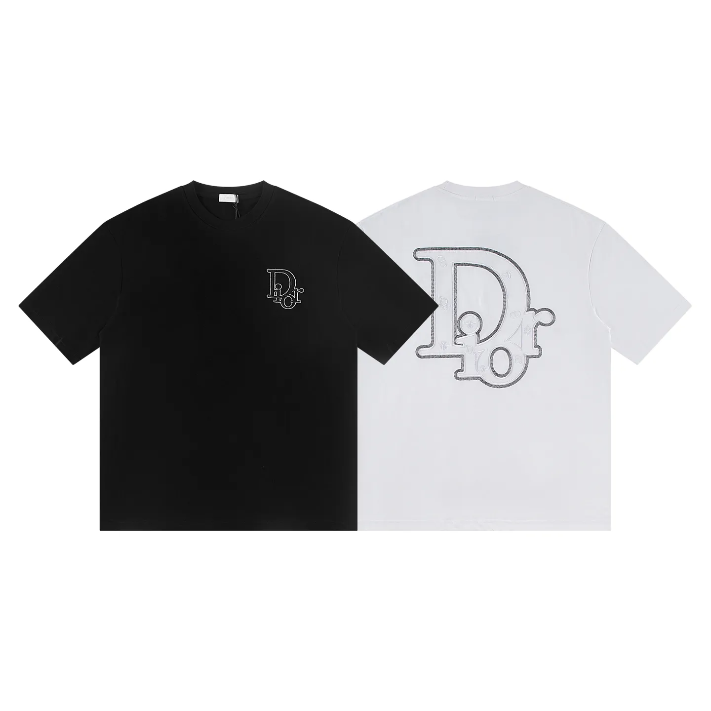 🅿️160 Dior*2026 latest short-sleeved material: high version 300g double yarn combed cotton Size: S M L XL Color: black white Style number: W3655
