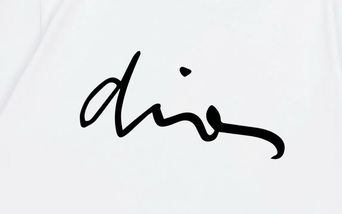 🅿️170 DIOR Dior 2025 new style artistic letter logo, same style for men and women, short-sleeved T-shirt ·Customized 300g 100% double yarn pure cotton fabric ·Defined dyed 32 counts double strand thread ·Collar label, hangtag, main mark and three labels complete Color: White Size: XS S M L