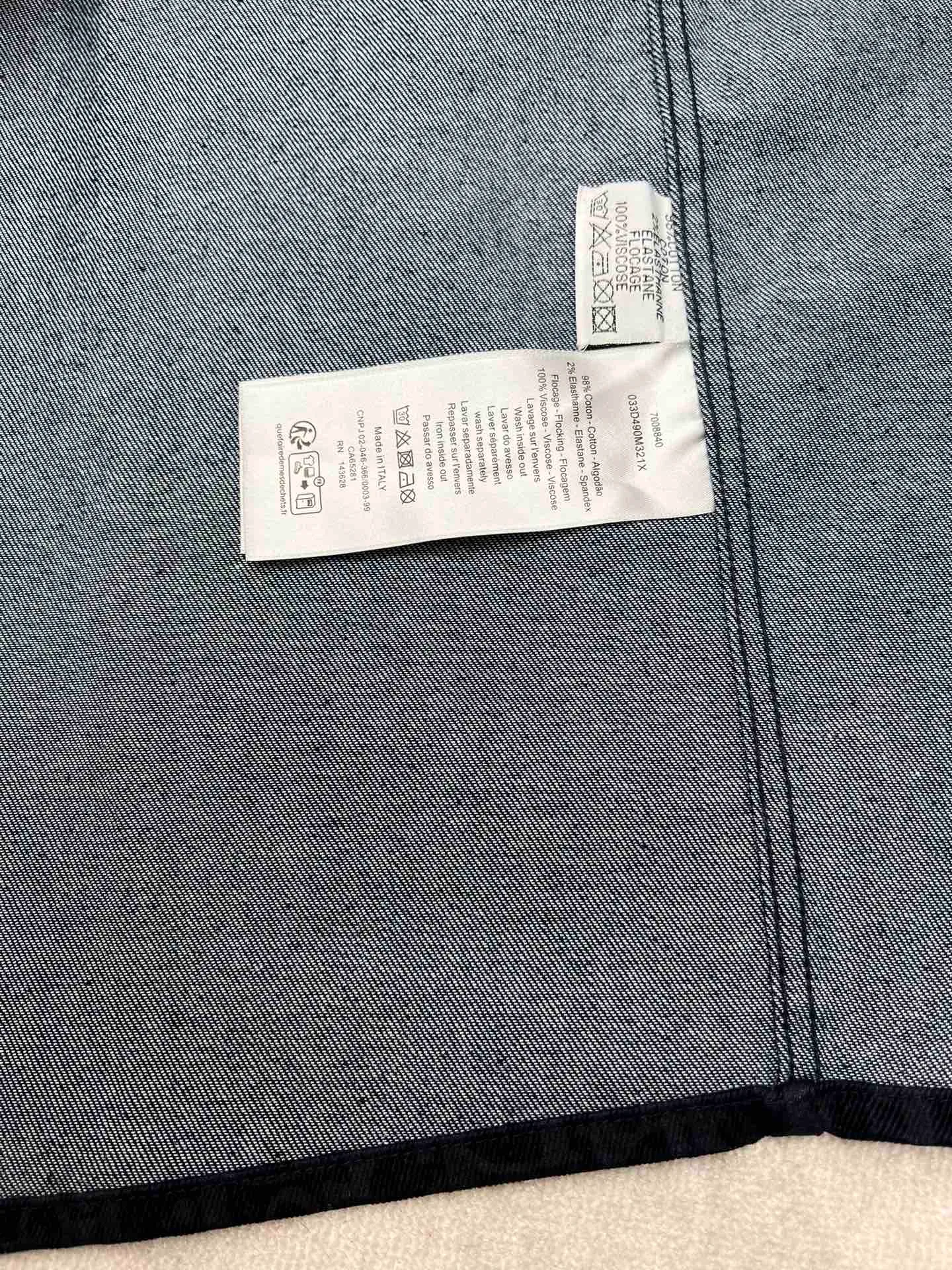 🅿️580 Dior 25ss new coat shirt blue cotton blended twill fabric Oblique printing code number: 46.48.50.52