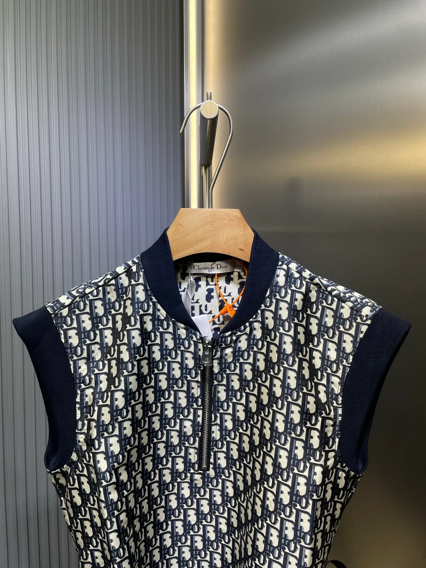🅿️440 Dior 🌟【Top Replica】Home Presbyopia series dress with belt Customized yarn-dyed jacquard LOGO fabric Classic stand-up collar waist A-line skirt style that does not flatter the upper body and looks slim Thread stitching is casual and fashionable for age-reducing girls Size: SML