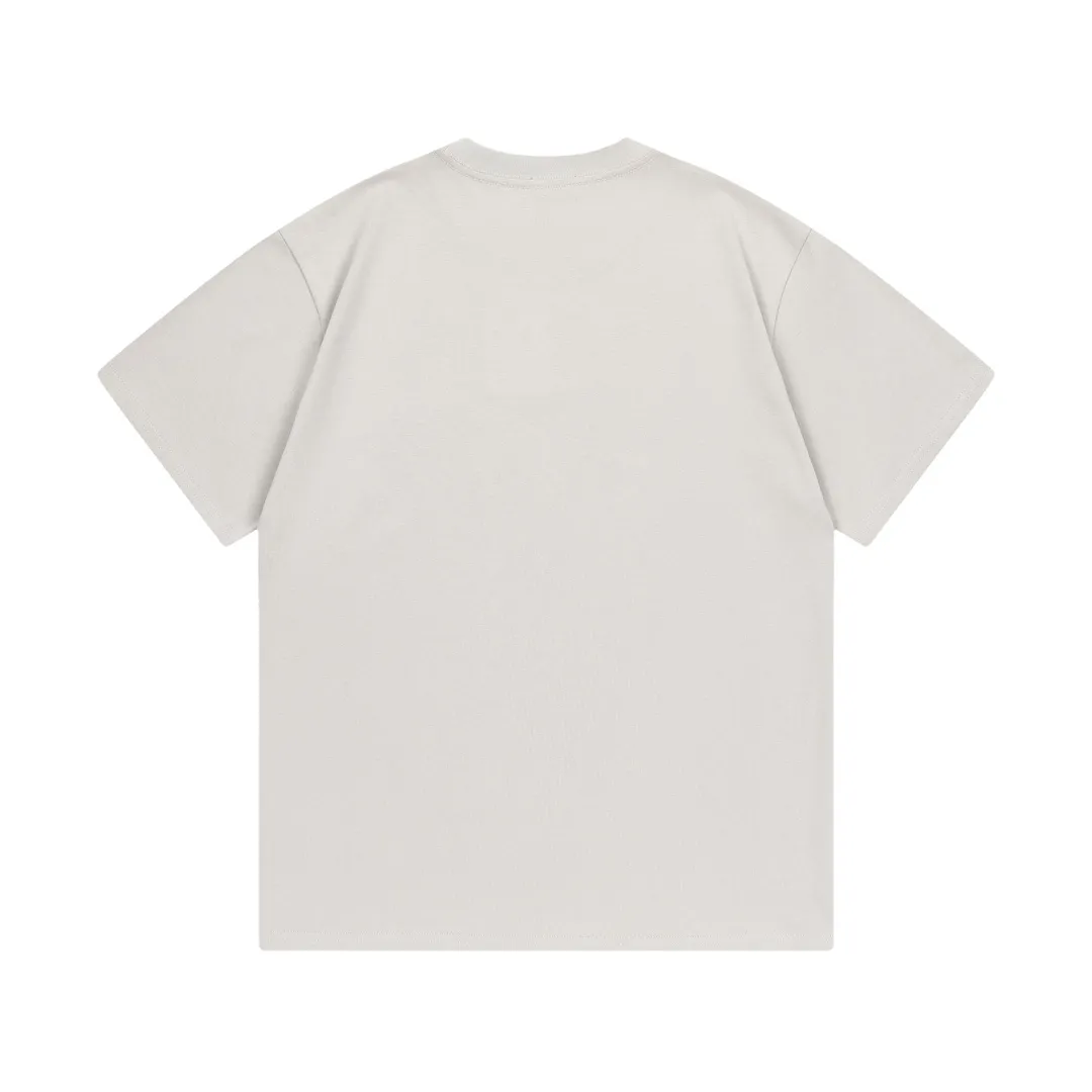 🅿️170 Dior Dior joint KAWS series 2025 new style snake-shaped letter logo Uniform short-sleeved T-shirt for men and women ·Customized 280g 100% double yarn pure cotton fabric ·Dyeing 32 count double-strand thread ·Kangli digital direct printing process ·Collar label, hangtag, main mark and three labels complete Color: Gray Size: XS S M L