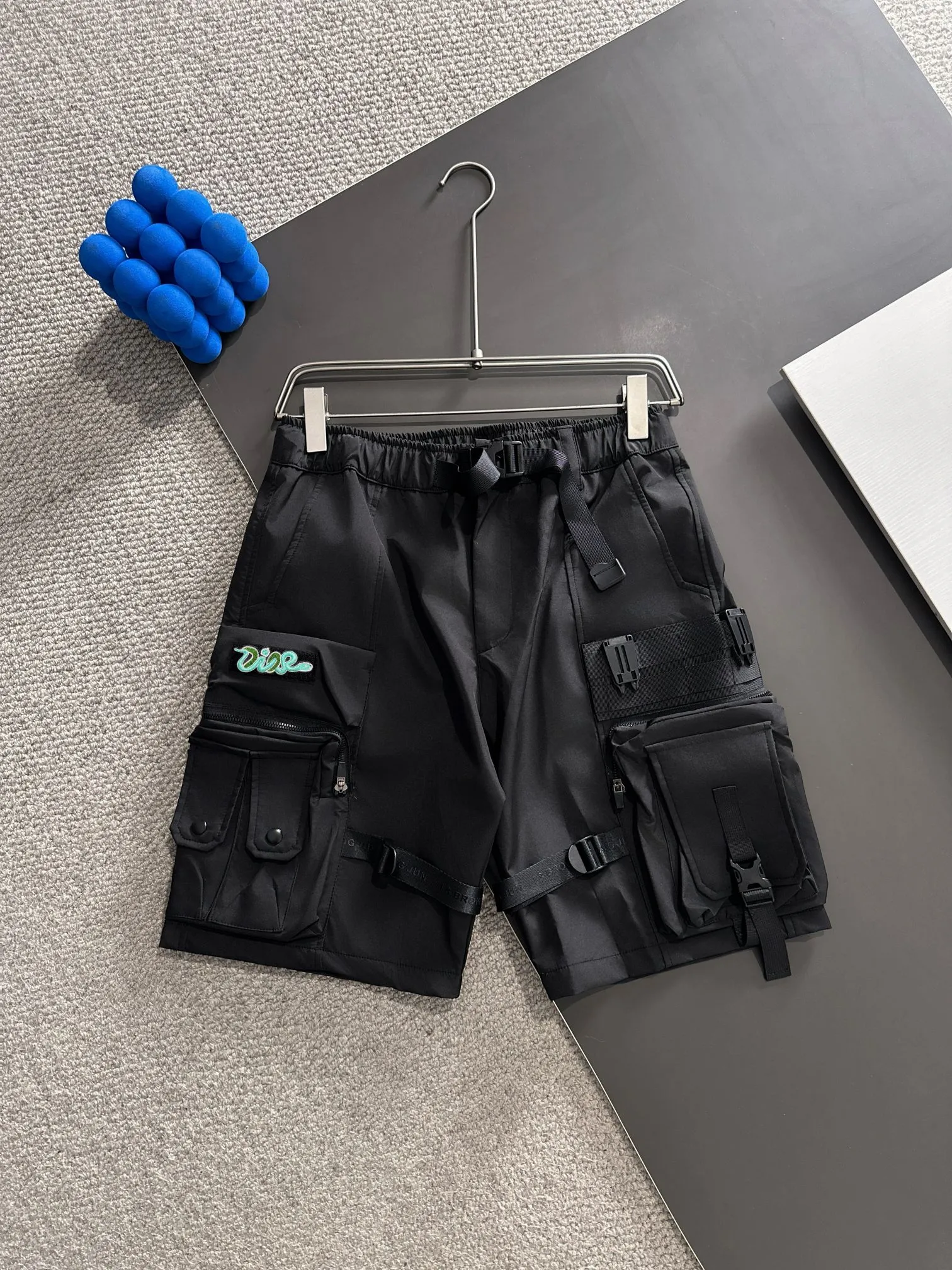 🅿️360 Next Day Shipping Dior Heavy Industry Design Functional Workwear 2025 Men's Summer Multi-Pocket Paratrooper Pants Loose Sports Five-Fifth Pants Trendy Heavy Industry Medium Pants Size M-3XL