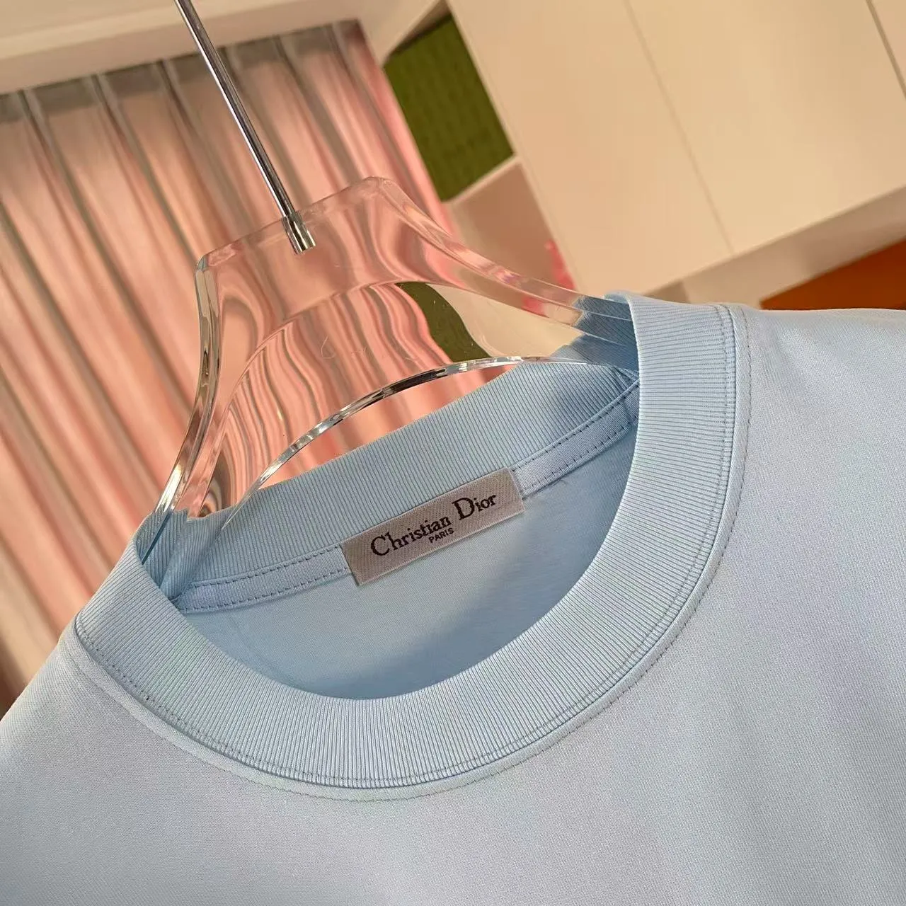 🅿️170 Dio Dior 2025 summer new style Letter logo three-dimensional silicone printing Short-sleeved T-shirt Customized fabric 300g Same style for men and women Color: Black White Sky Blue Iron Gray Size: S M L XL XXL Five codes​