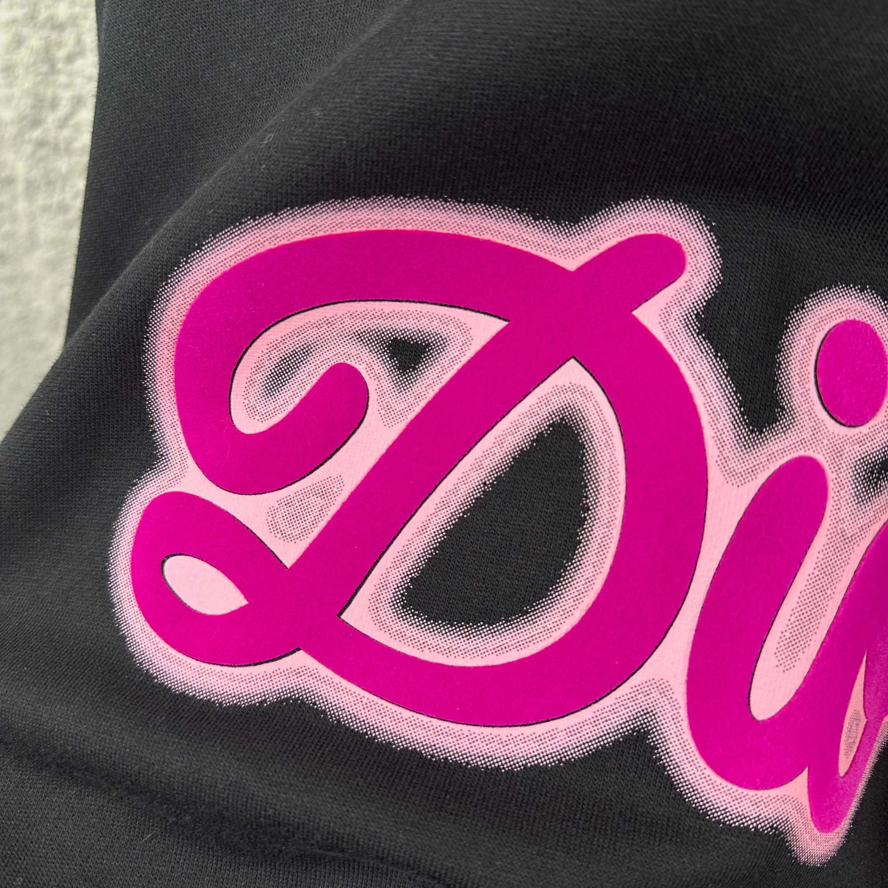 🅿️260 Dio* Christian Dior 2025 early autumn and winter new style, classic letter three-dimensional flocking technology + printing, simple and elegant, custom terry fabric, long-sleeved sweatshirt, same style for men and women, color: black, white, size: S (90-130 pounds) M (120-150 pounds) L (140-165 pounds) XL (160-180 pounds) XXL (180-210 pounds)