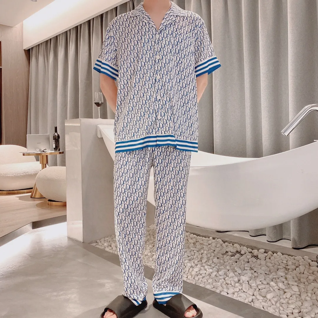 🅿️360 Dior home wear, high-definition Korean silk fabric, soft and comfortable on the skin, same style for men and women, women's size: XS～M, men's size: M～XXXL