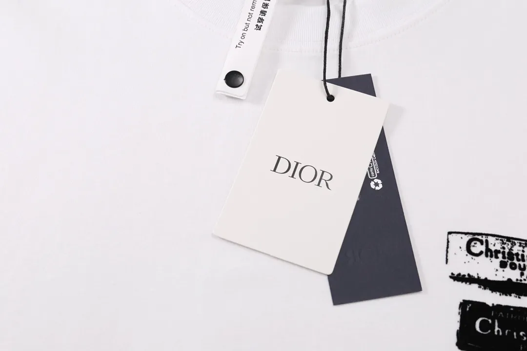 🅿️180 High-quality new Dior-Dior-25 new printed letter logo short-sleeved T-shirt, complete with three labels Size: XS-L