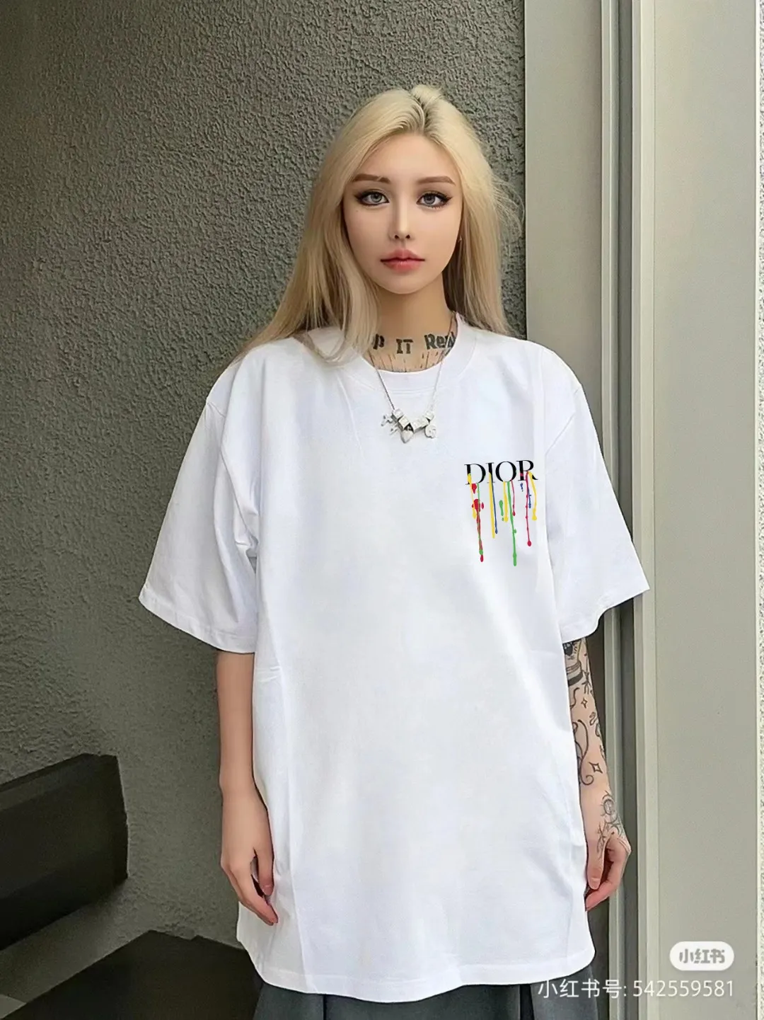 🅿️170 [DIOR Dior] 2025FW short-sleeved T-shirt LOGO printing High-end 26s double yarn 300g fabric Heavy fabric Customized frame ribbing in the same cylinder and dyeing Complete three standards Same style for men and women Color: Black White Size: S M L XL 2XL