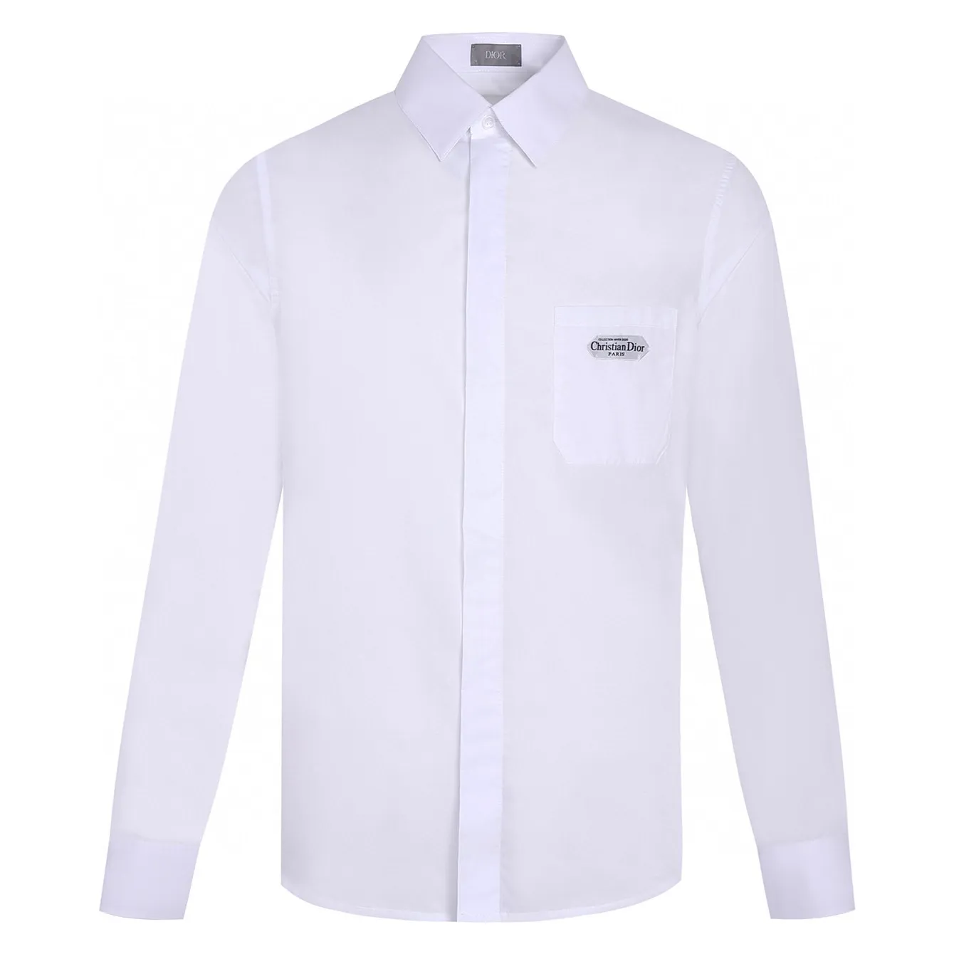 🅿️410 [Exclusive supply] CD 25SS pocket label long-sleeved shirt. Original purchase and development for 7,800. The fabric is made of cotton poplin satin fabric, 75D interlining, artificial overlocking, artificial patching, and customized 1:1 accessories. The overall wiring is straight and delicate, the fabric is comfortable and soft, and the color is consistent without color difference. It can be matched with the same style to create a fashionable look and control various occasions. Customized accessories, complete with three standards, same style for men and women! Size:36-38-40-42