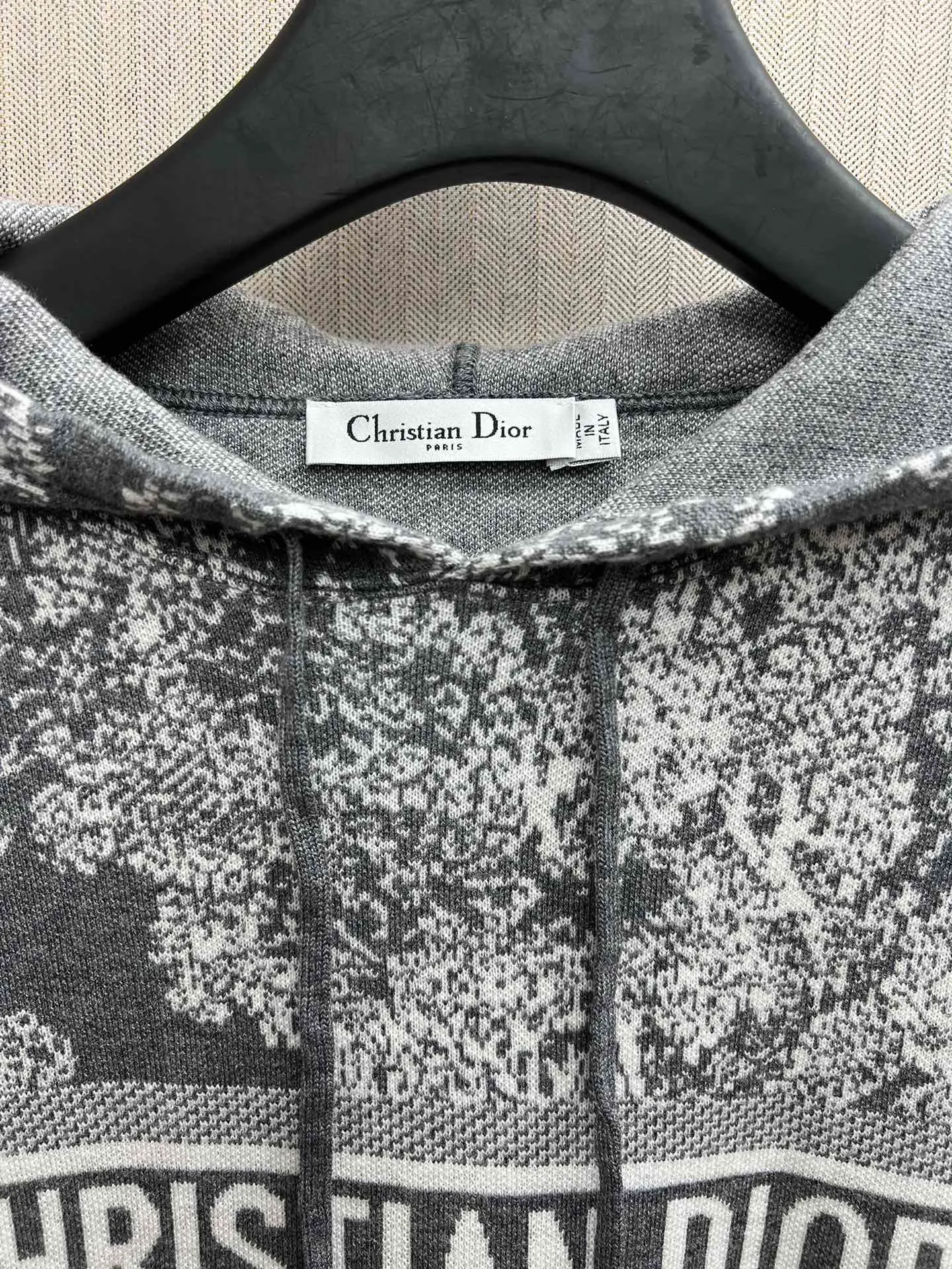 🅿️680 complete set of Dior 25ss new letter logo Rui jungle jacquard loose hooded long-sleeved pullover knitted sweatshirt! Size: S.M.L.