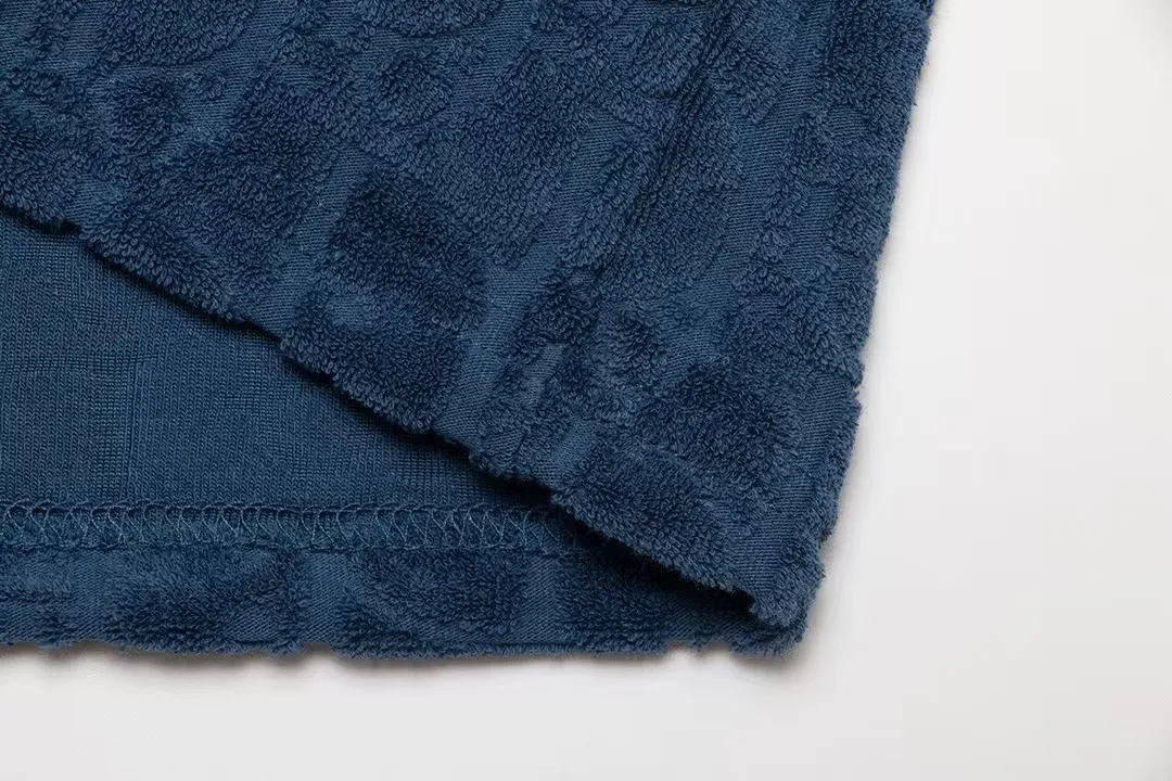 🅿️170 ❥B806# High quality Dior 2025Fall spring and summer new series Presbyopia jacquard terry shorts Custom-woven and dyed pure cotton 100% gram weight 300G fabric Positioning and tailoring heavy-duty material size: S M L XL Color: blue