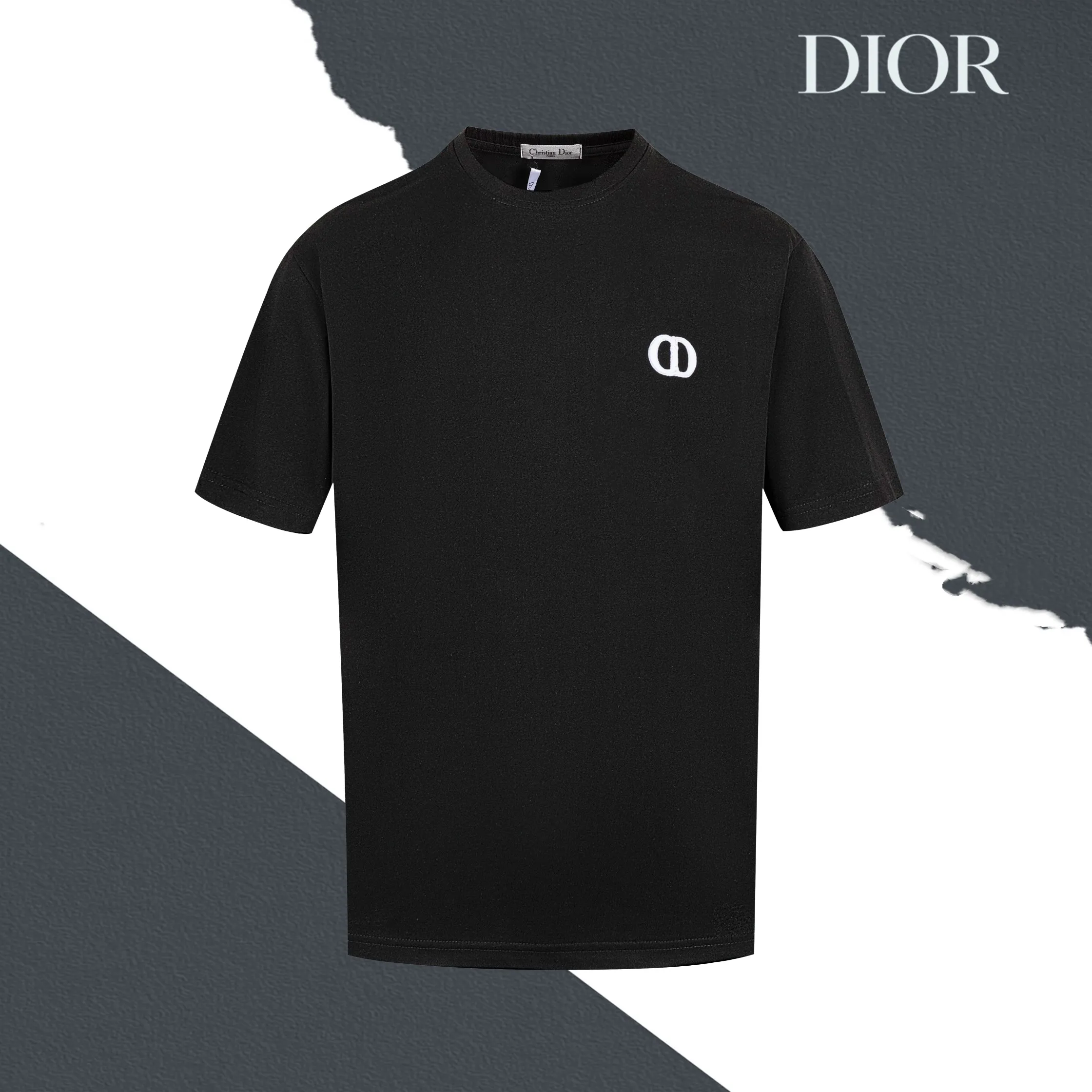 🅿️160 model number S05 DIOR classic chest small logo letter embroidery round neck short sleeves embroidery, full package, three labels complete, original supporting accessories 1:1, main mark technology, very high-end, has been pre-shrunk at high temperature, not easy to deform after repeated washing, pure cotton 280 grams, high weight, 32 count double yarn, no pilling, no fading, comfortable and breathable, matched with 1x1 thread in the same cylinder, oversize loose version Can wear up to 220 pounds Color: black white Size: XS-L