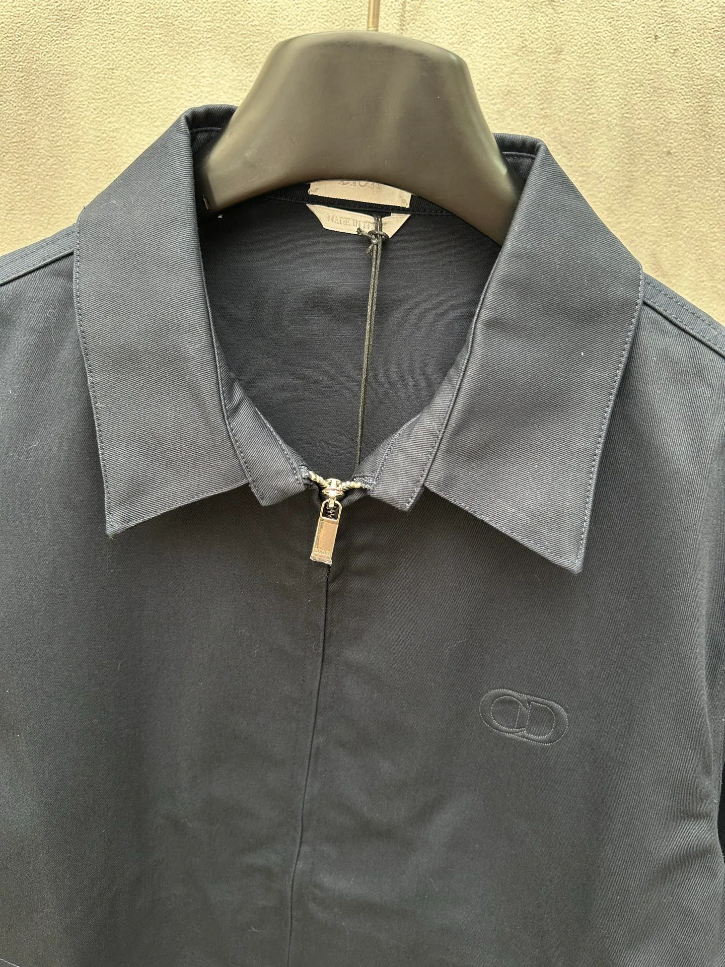 🅿️540 DIOR Dior 25ss new navy blue cotton twill jacket. Classic style shows casual style. Drawstring at the bottom. Size: S M L XL