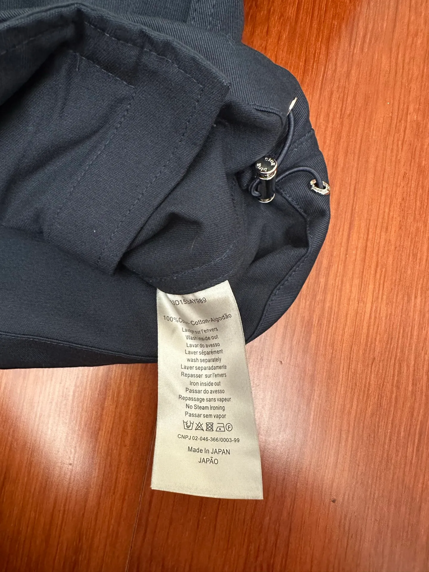 🅿️540 DIOR Dior 25ss new navy blue cotton twill jacket. Classic style shows casual style. Drawstring at the bottom. Size: S M L XL