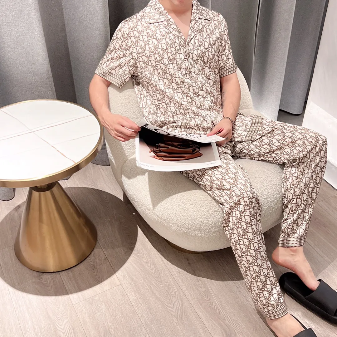 🅿️360 2024 DIOR Dior home wear, high-end Korean silk fabric, skin-friendly, soft and comfortable, couple size M～XXXL