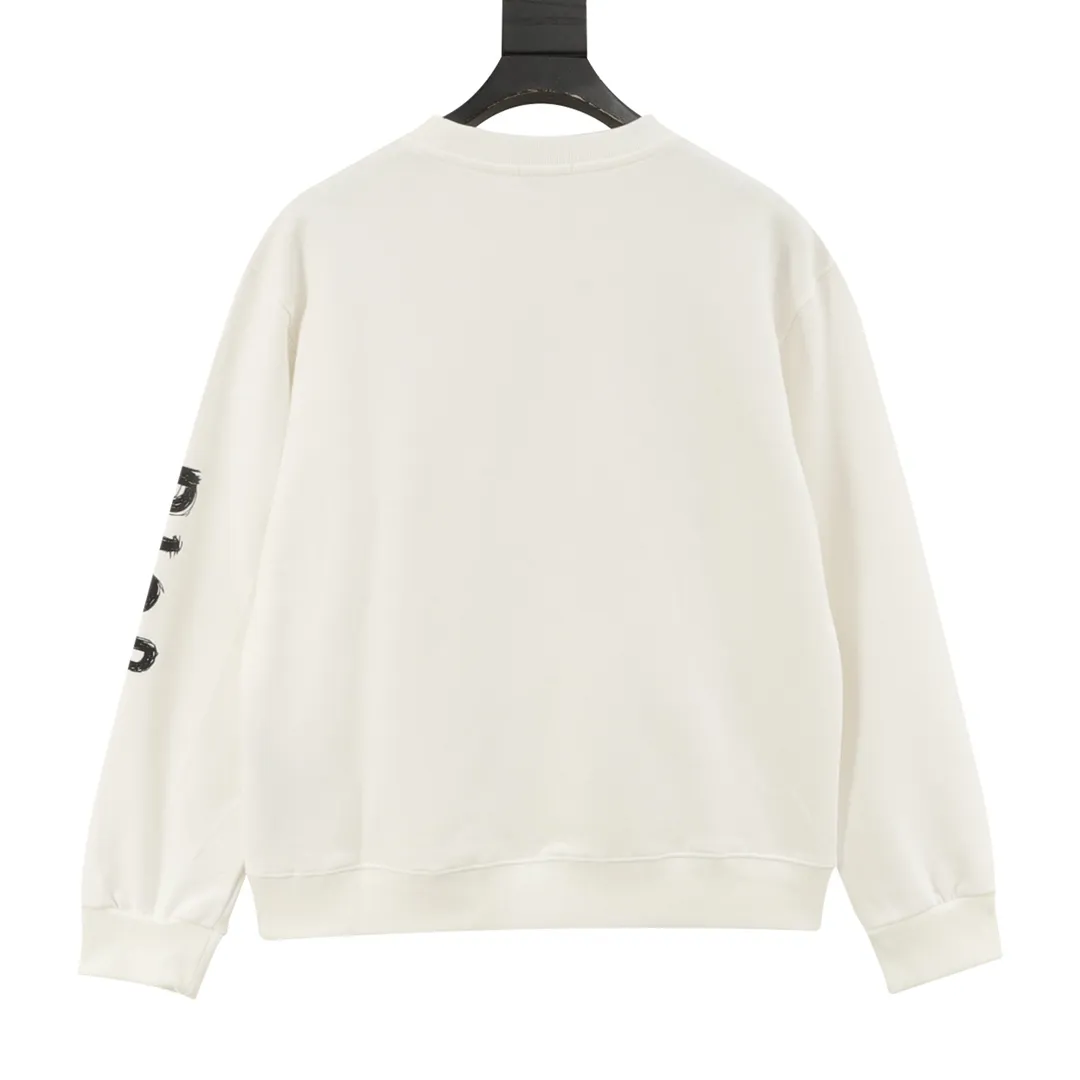 🅿️500 Dior 25FW round neck sweatshirt with arm letters, 480g high-grade combed cotton fabric, counter collar label, purchasing grade white thick plate hang tag, original hanging grain, three-dimensional foam printing on the front and back, strong layering, same style for men and women, couple style, oversize version, loose size: S-XL