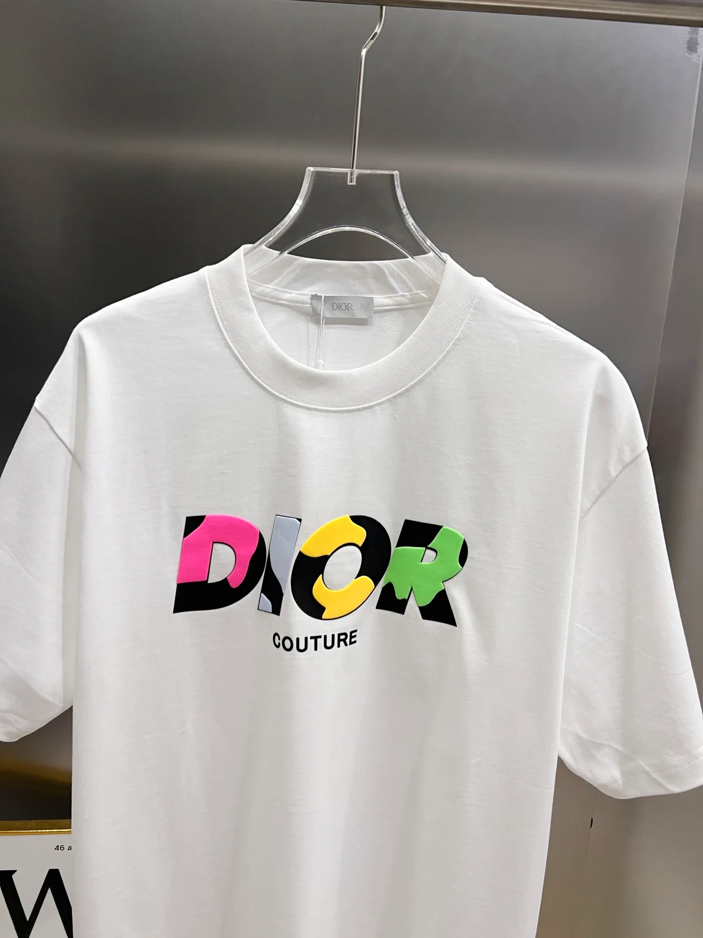 🅿️190 Dio* Dior 2025 autumn and winter new style Classic letter thick plate three-dimensional silicone technology Simple and elegant Customized double yarn plain cotton fabric Short-sleeved T-shirt Same style for men and women Size S M L XL XXL Five sizes black white