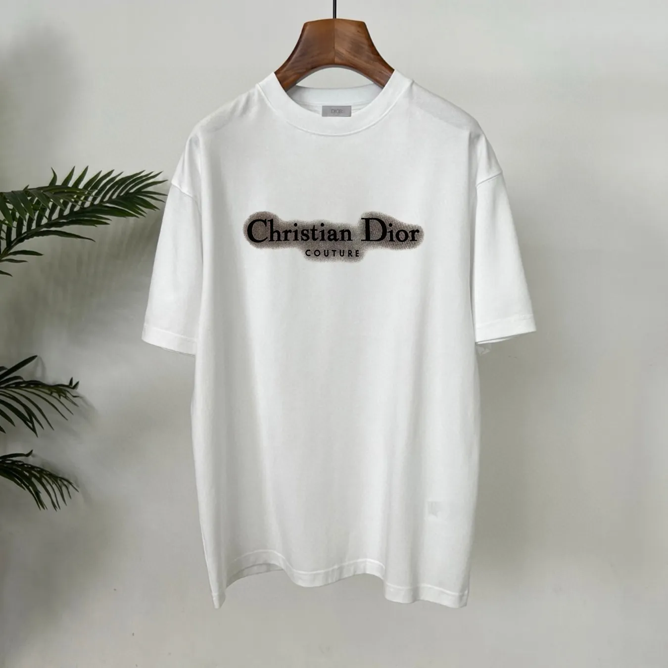 🅿️180 DIOR/Dior 250g round neck short-sleeved T-shirt, brand letter small mark LOGO pattern printing process, official synchronization, high version, high quality, fashionable personality, versatile trend, pure original quality, original fabric, tag, collar label, washed wheat, three labels complete, color: black, white, size: s-xxl