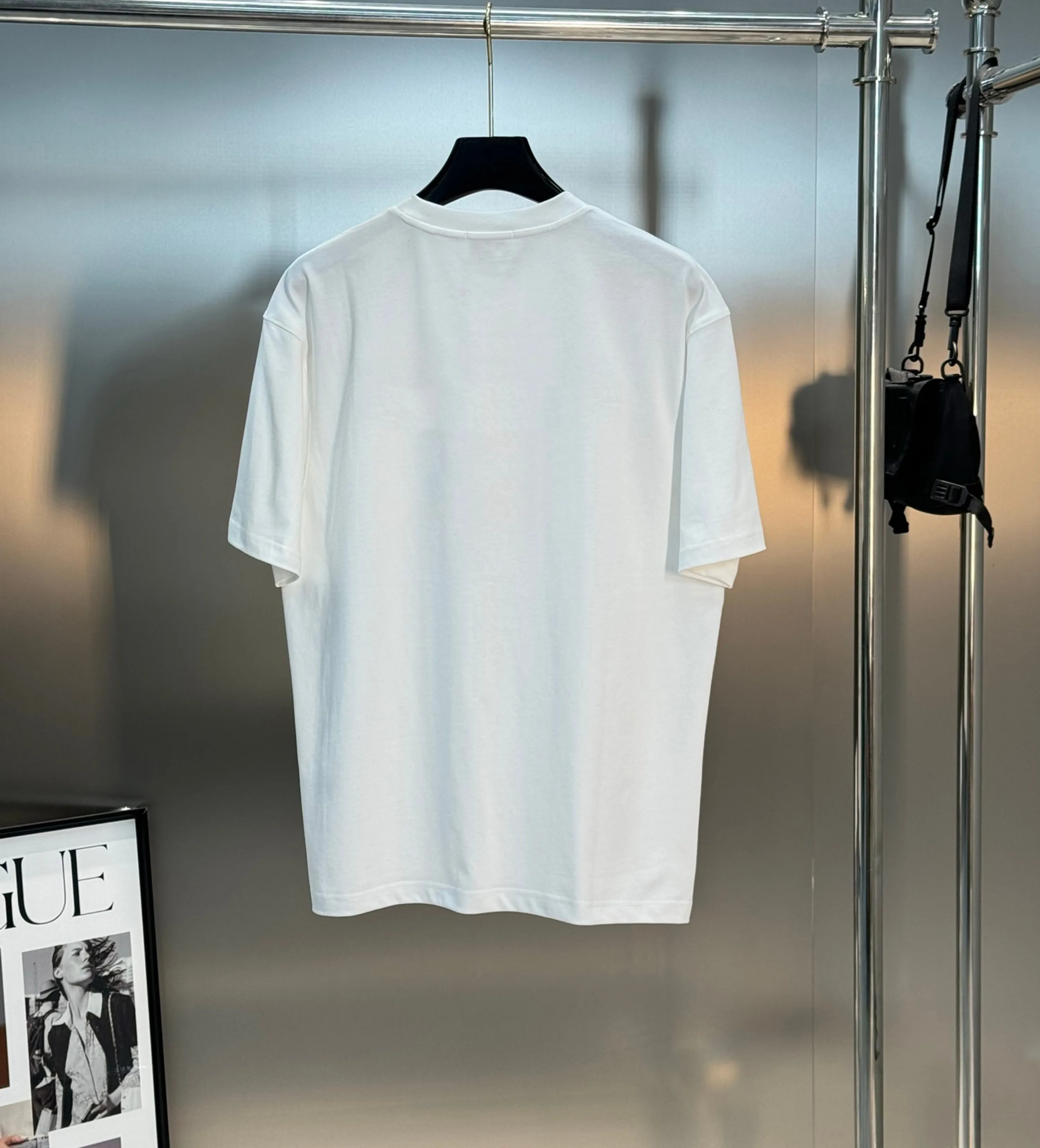 🅿️180 DIOR/Dior 250g round neck short-sleeved T-shirt, brand letter small mark LOGO pattern printing process, official synchronization, high version, high quality, fashionable personality, versatile trend, pure original quality, original fabric, tag, collar label, washed wheat, three labels complete, color: black, white, size: s-xxl