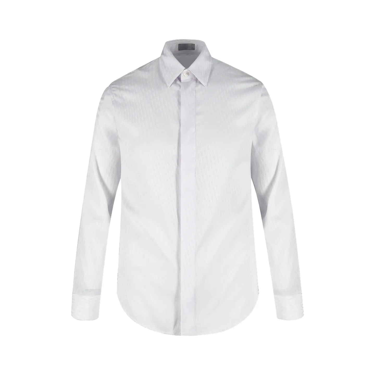 🅿️560 [Exclusive supply] CD full-print jacquard point collar shirt (white) Original purchase and development of 13100, custom-made 50-count jacquard shirt cloth, 75D high-temperature interlining inside, fabric jacquard technology, professional stitching and hand-sewing, customized 1:1 buttons. Size:38-39-40-41
