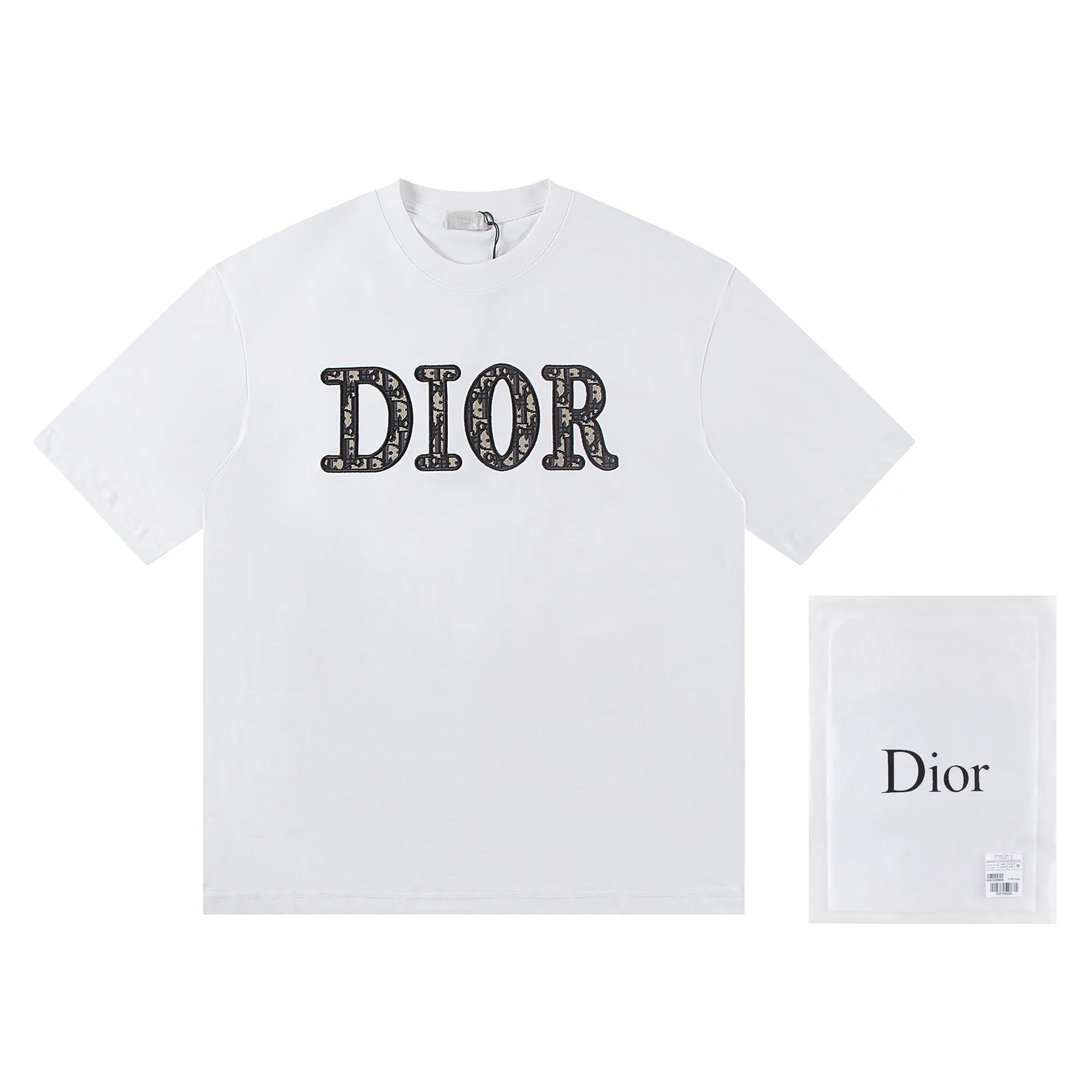 🅿️160 Dior*2026 latest short-sleeved material: high version 300g double yarn combed cotton Size: S M L XL Color: black white Style number: W2604