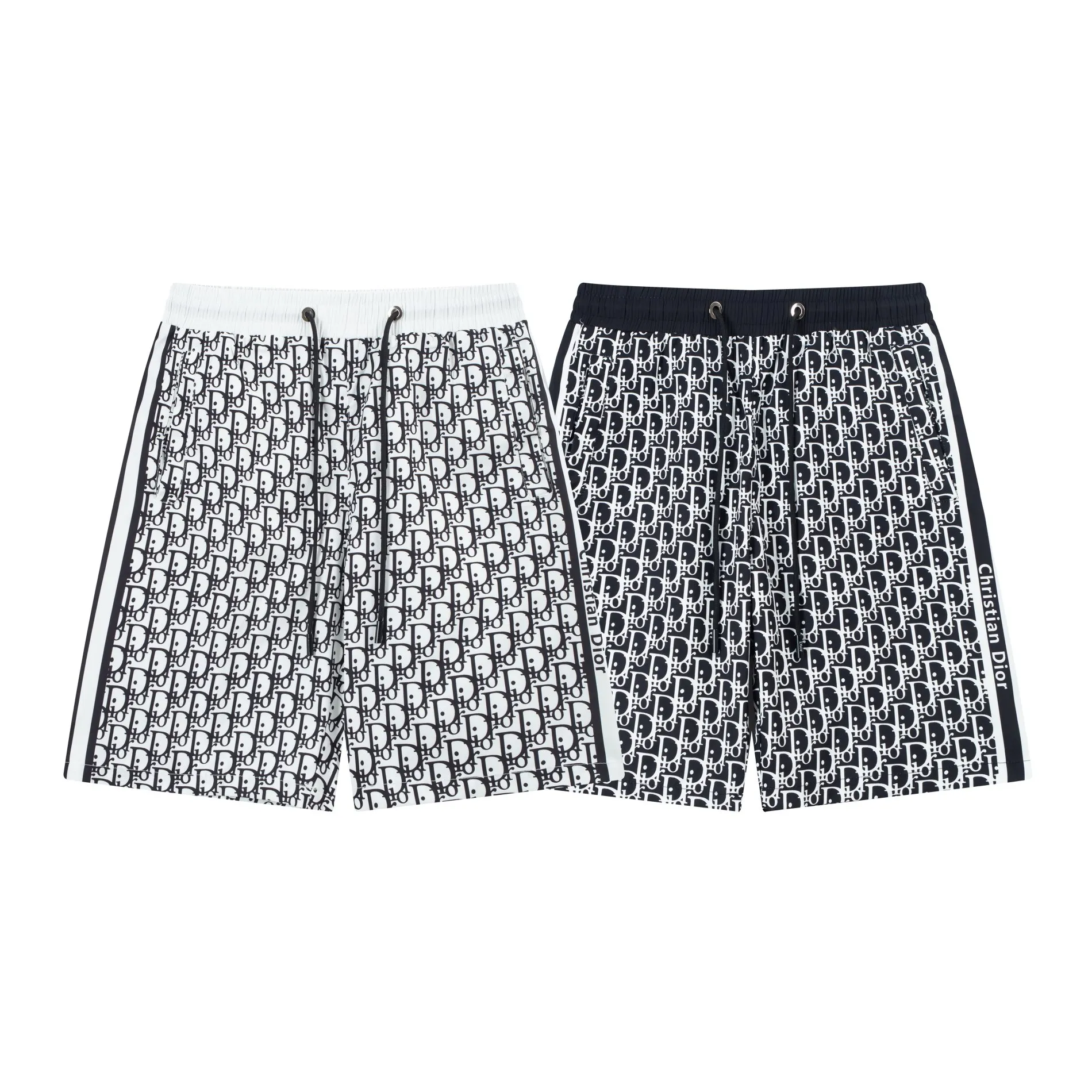 🅿️170 24SS Dior Beach Shorts Color: Black-White Size: M-4XL,