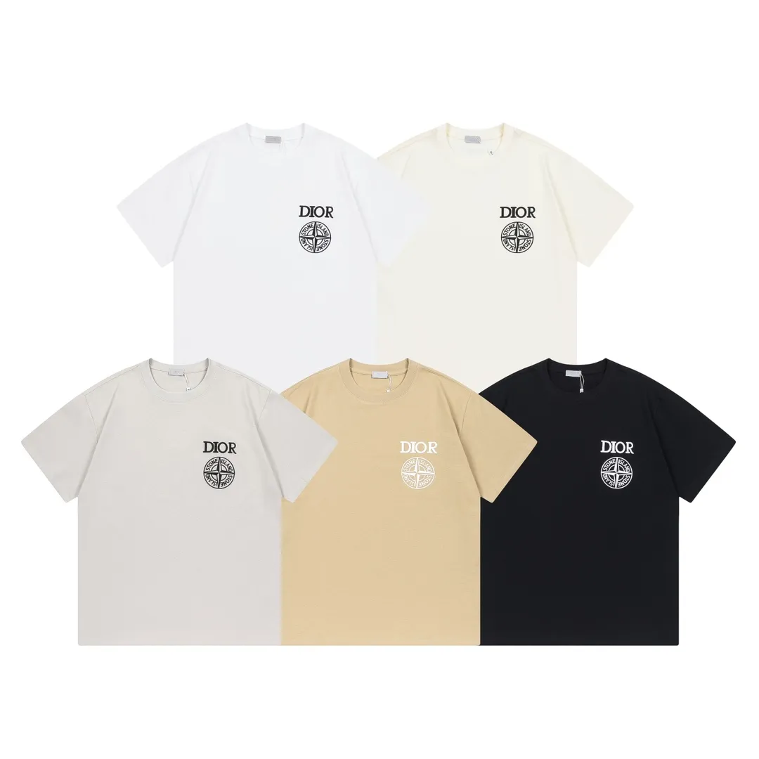 🅿️170 Dior Dior joint stone island series 2025 new three-dimensional silicone letter logo Uniform short-sleeved T-shirt for men and women ·Customized 280 grams of 100% double yarn pure cotton fabric ·Defined dyeing of 32 double-strand threads ·Laser three-dimensional convex glue technology ·Collar label, hangtag, main mark and three complete labels Color: apricot Size: XS S M L