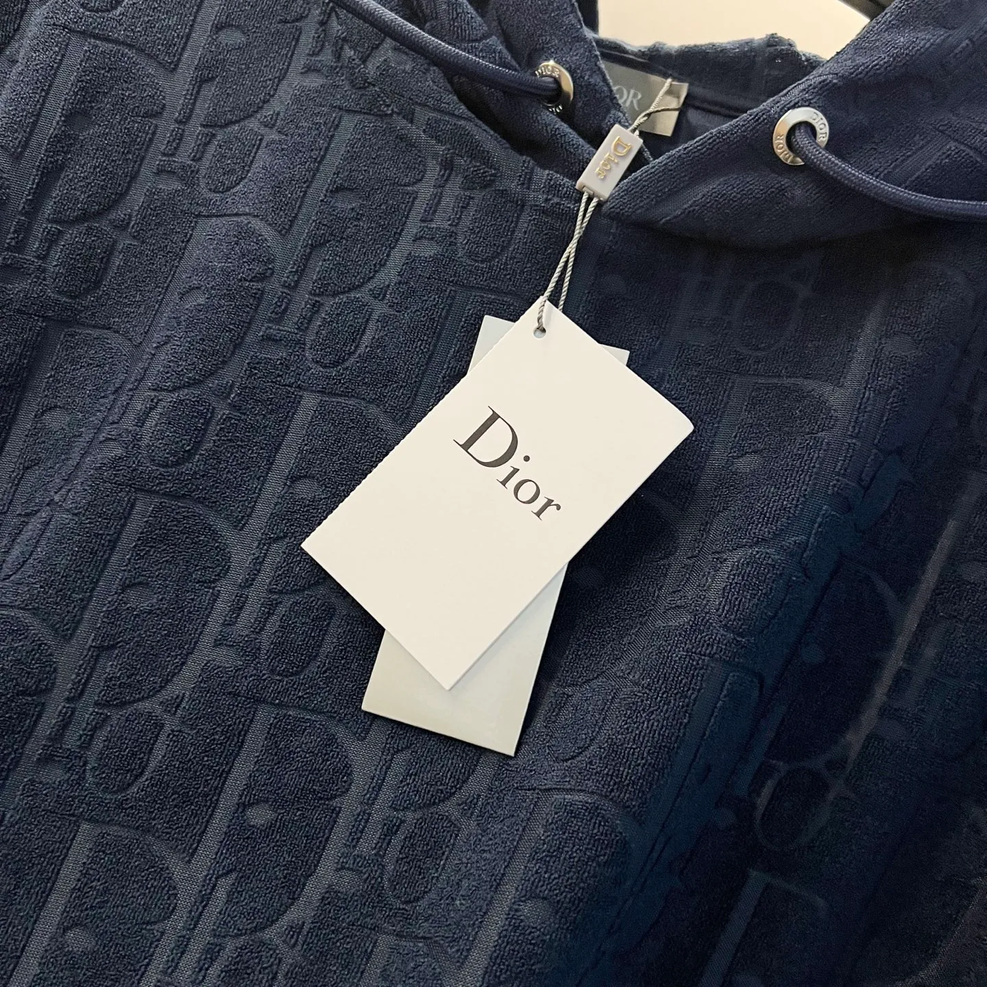 🅿️290 DIOR/Dior 420g custom jacquard fabric hooded sweatshirt, classic presbyopia dark pattern letters LOGO jacquard logo, official synchronization, high version, high quality, fashionable personality, versatile trend, pure original quality, original fabric, hangtag, collar label, washed wheat, three complete labels, color: black, white, royal blue, green, light blue, brown. Size: XS-L