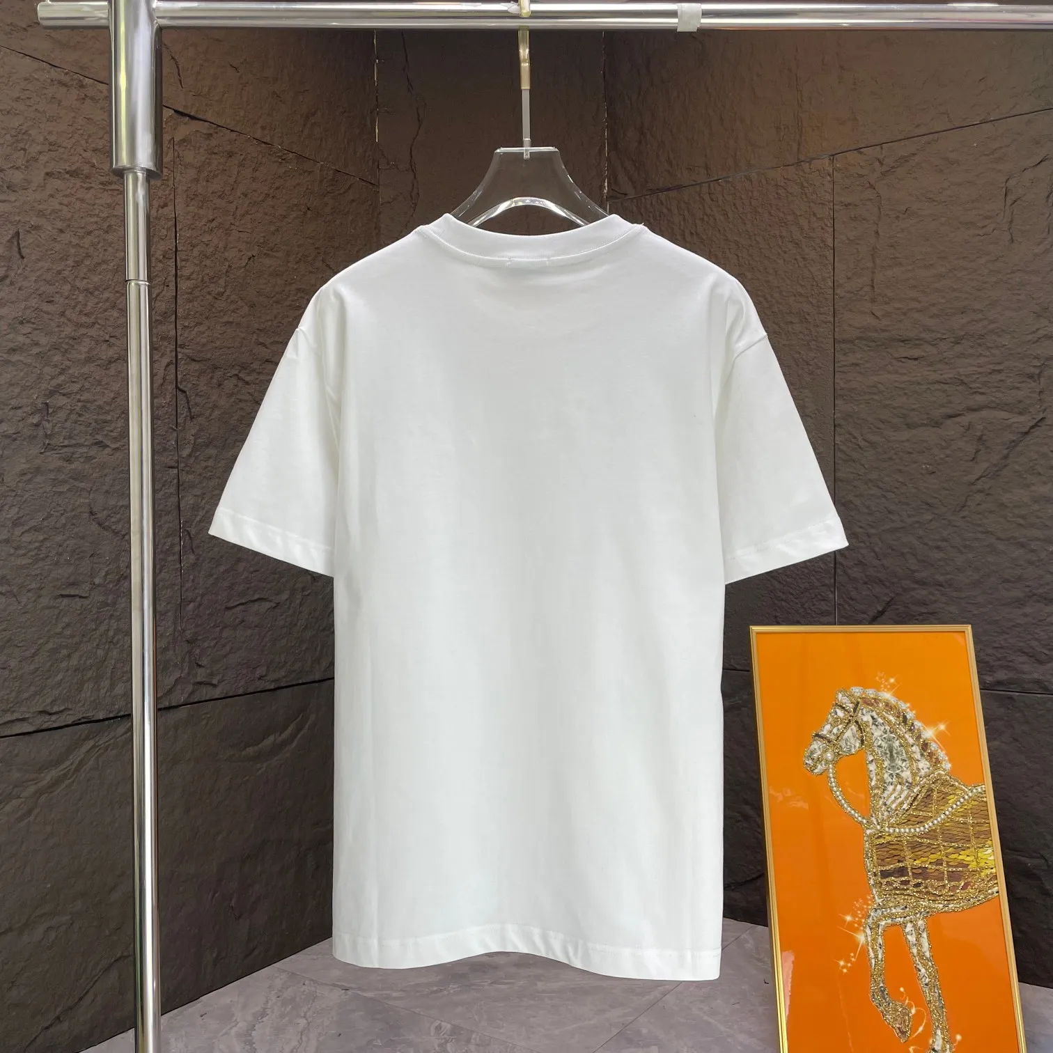 🅿️170 Dio* Dior* 2025 spring and summer new short-sleeved T-shirt Heavy cotton letter pattern printing Color: Black White Night Blue Size: S M L XL XXL