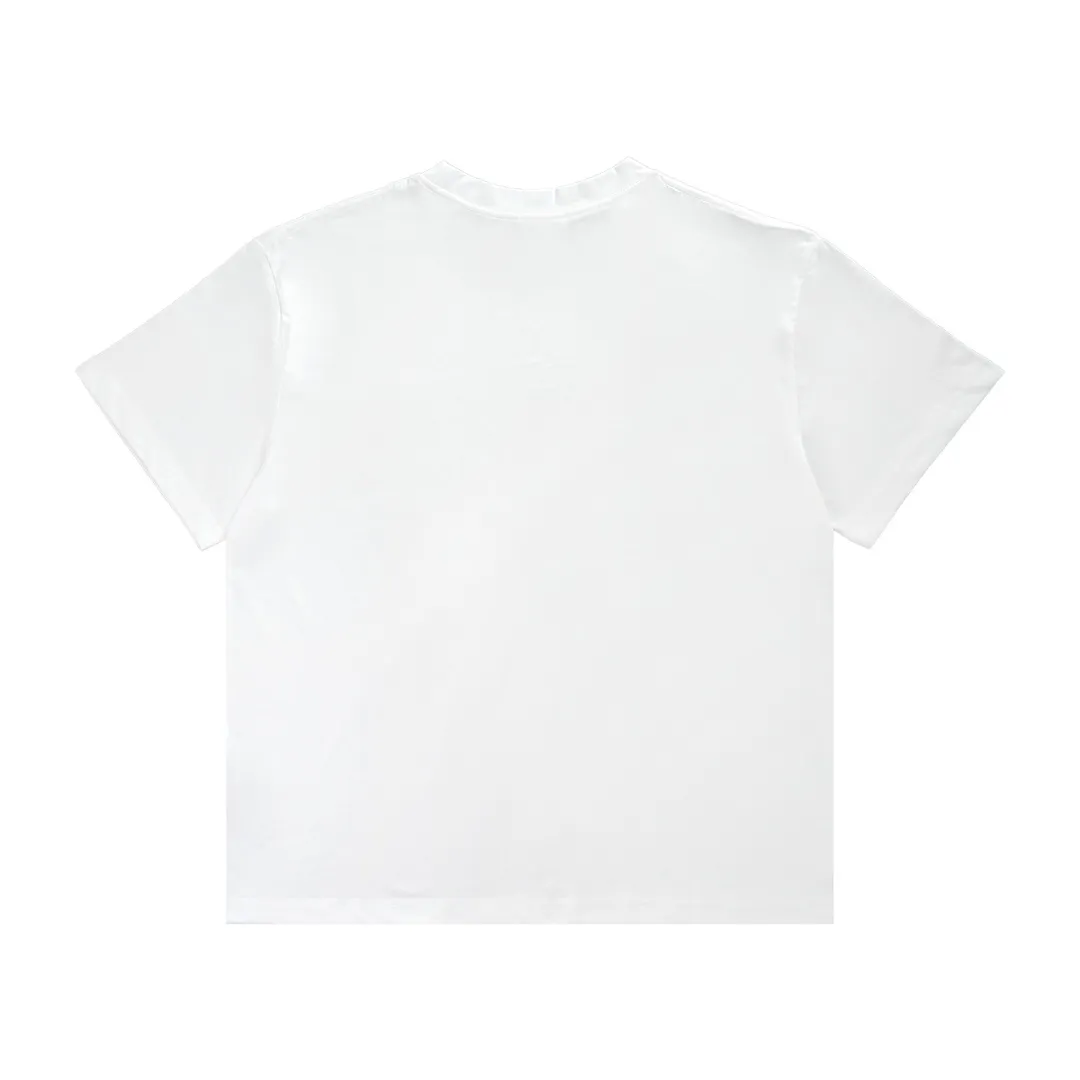 🅿️220 Dio* flocked label printed round neck short sleeves Double-ply combed cotton fabric Flocking printing technology on the chest Highly viscose velvet material can be washed multiple times and will not fade away Versatile summer item Size XS-L