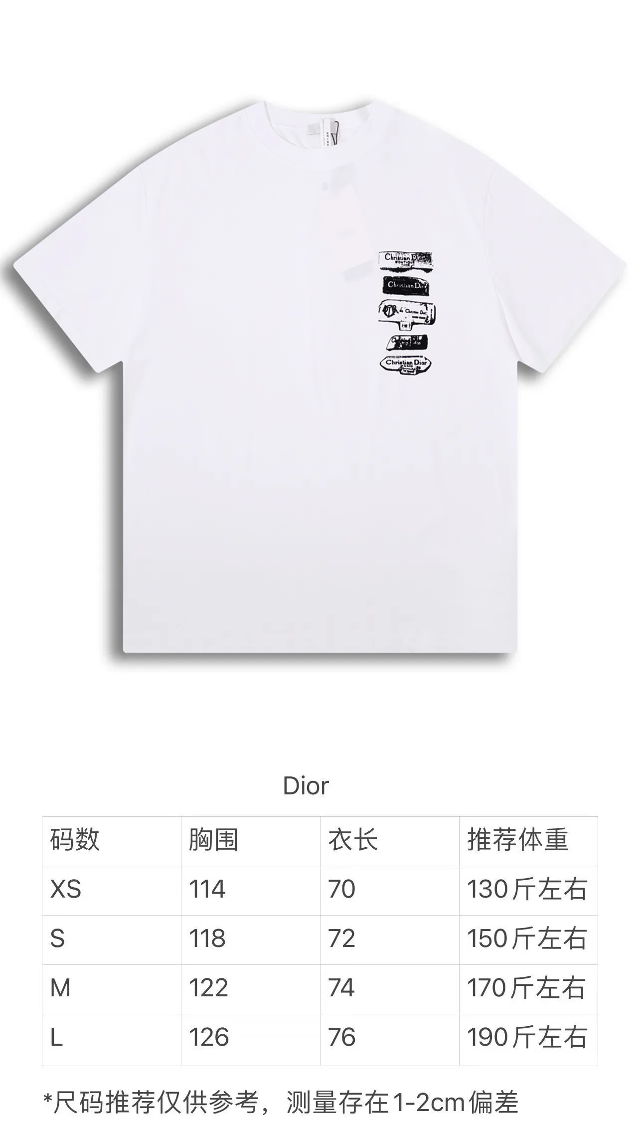 🅿️170 Correct version of high-quality DI0R new flocked logo printed round neck short-sleeved T-shirt. Made of 50s double-ply long-staple cotton plain fabric, treated with dust-free wool processing to give a smooth and soft cotton feel. The front panel is flocked and printed with a hand-made platen screen. The bottom layer is coated with anti-sublimation liquid and then scraped with flocking slurry. The pile is made of 0.2mm high viscose velvet. Two-color pile is mixed. The bottom of the cage cover is electrostatic flocking process. Multiple printing tests are carried out to test the flocking operation time. The number and density of the pile are controlled to ensure that the visual effect is consistent with the original. SIZE: XS S M L