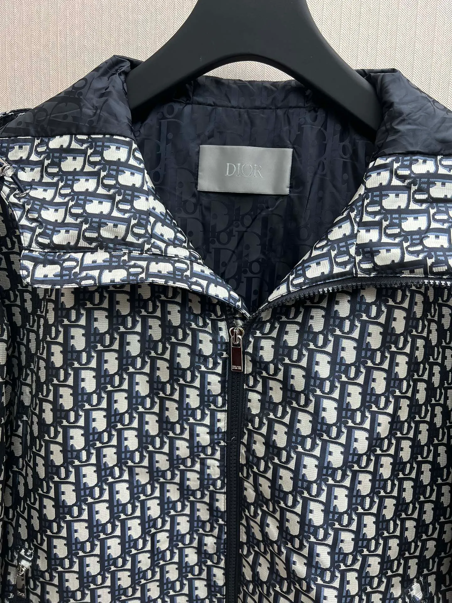 🅿️740 Dior 25ss new Oblique printed all-over zipper hooded jacket, same style for men and women. Code number: 48.50.52.54.56.