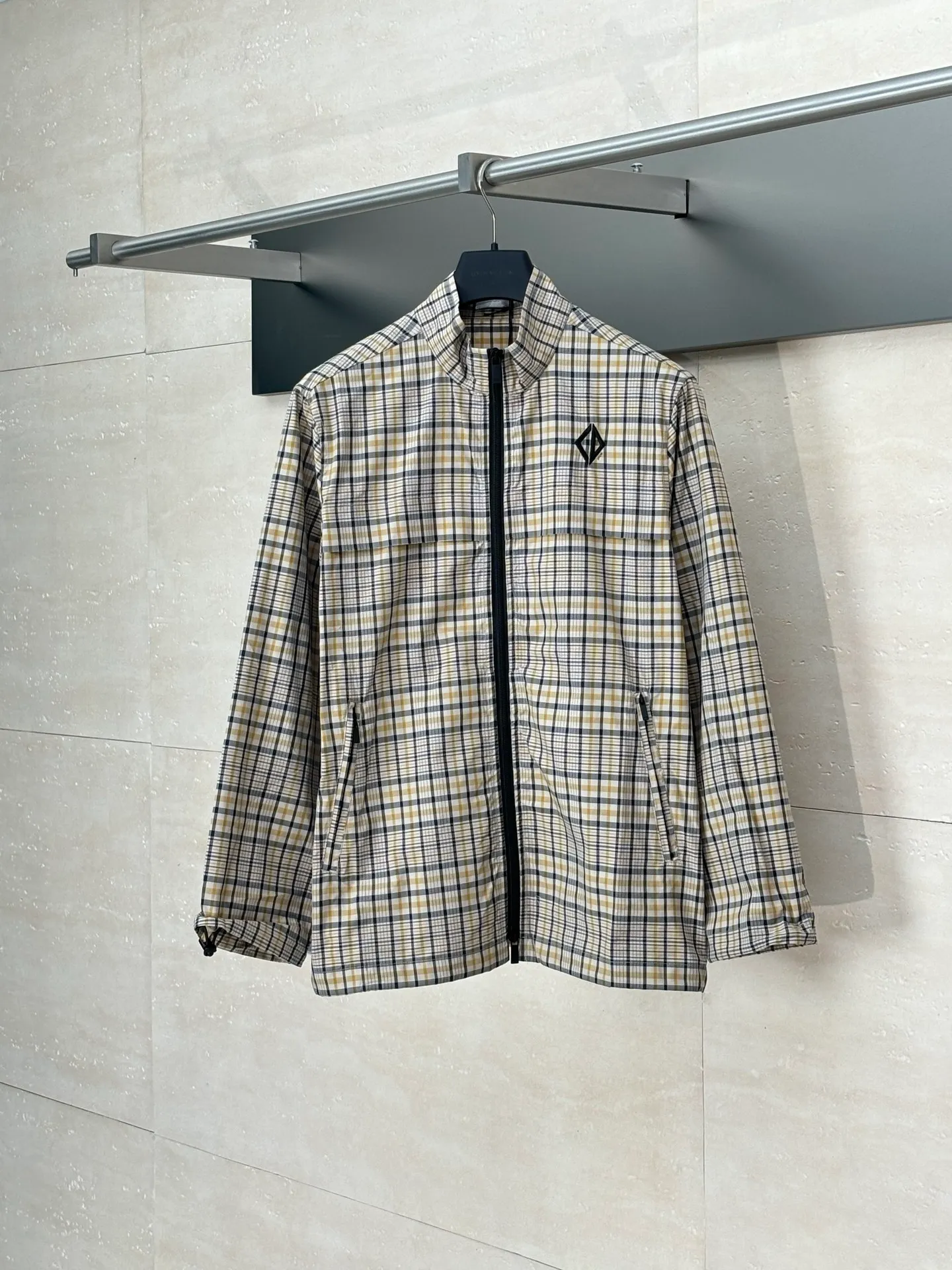 🅿️600 Dio*/Dior 25Fw new Diamond plaid zipper casual jacket Size: S/M/L/XL