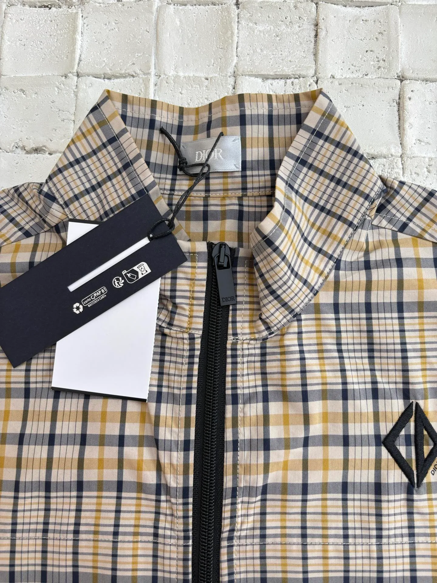 🅿️600 Dio*/Dior 25Fw new Diamond plaid zipper casual jacket Size: S/M/L/XL